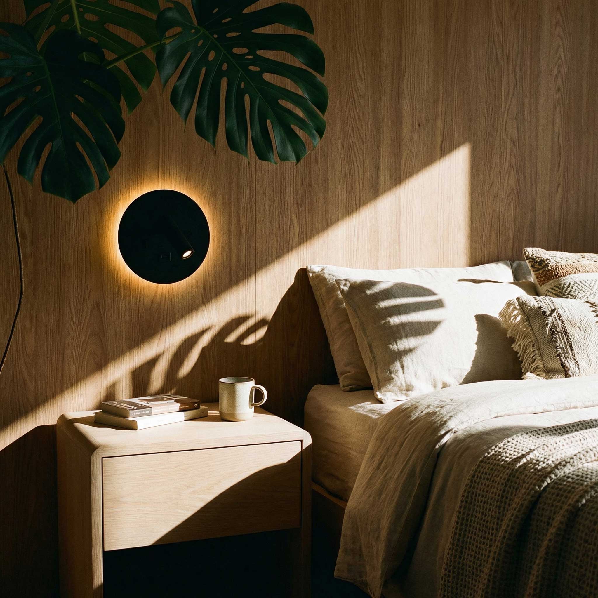 Környezeti olvasó spot LED-es fali lámpa USB-vel kerek