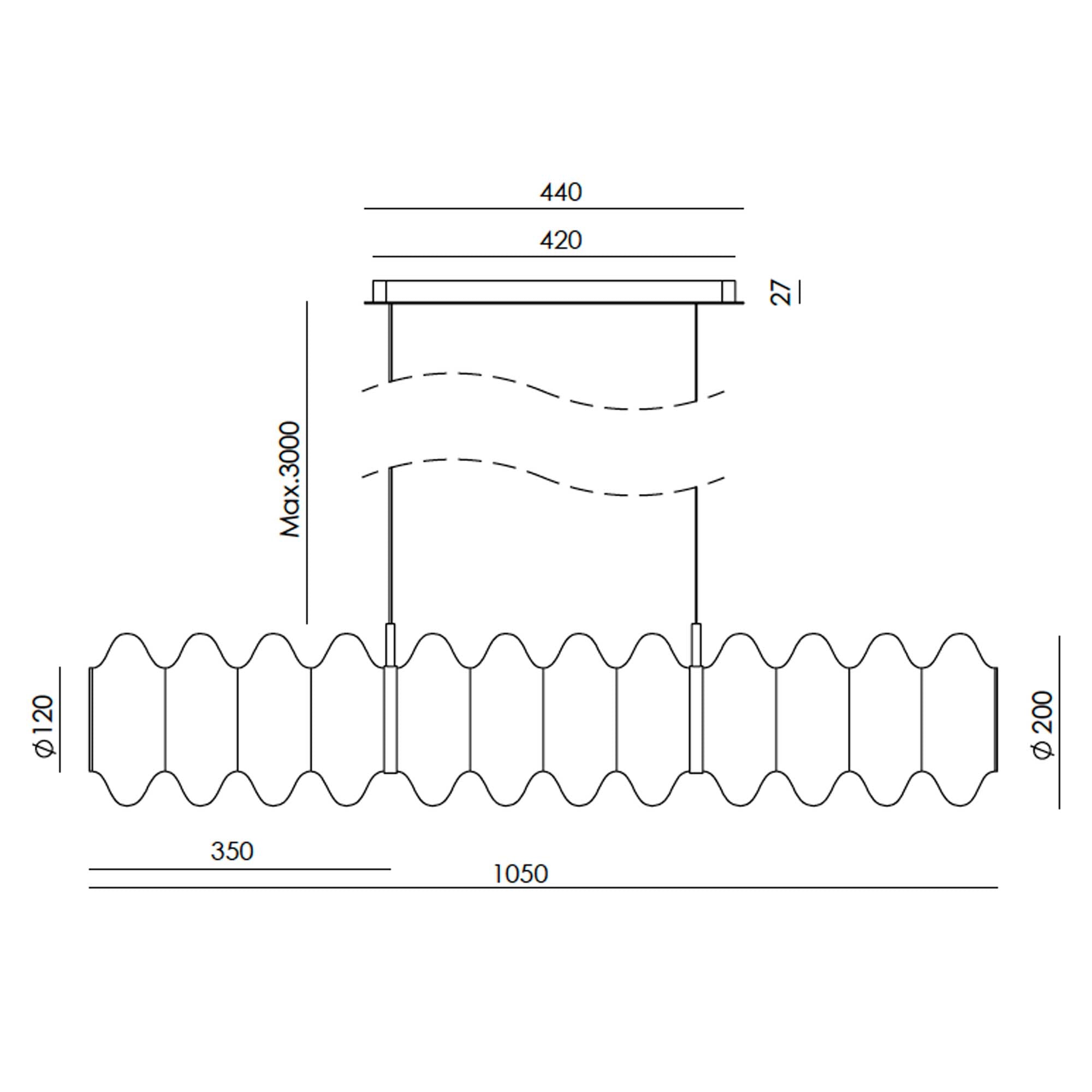 Aromas Vitree L LED závěsné svítidlo lustr