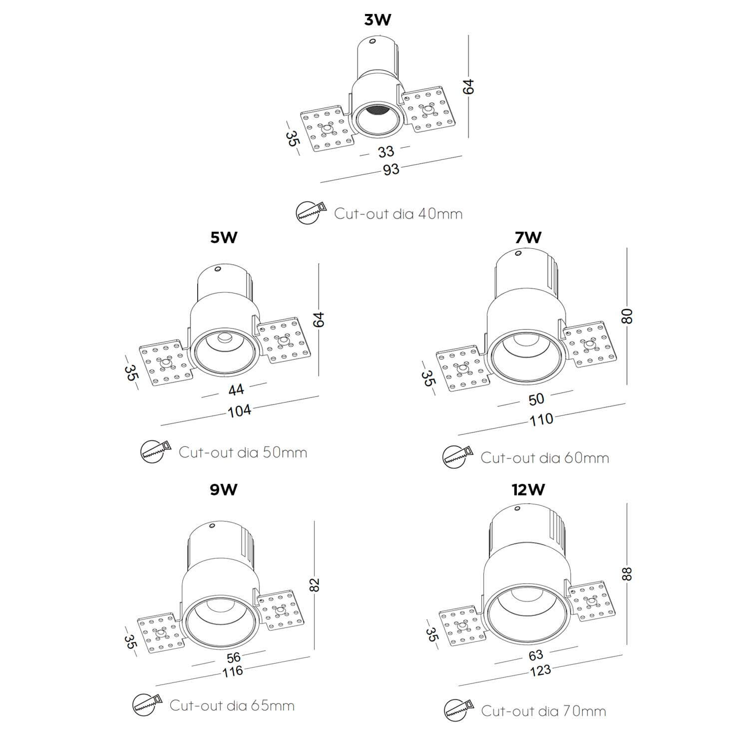 Trimless Spotlight Deep LED zápustné svítidlo