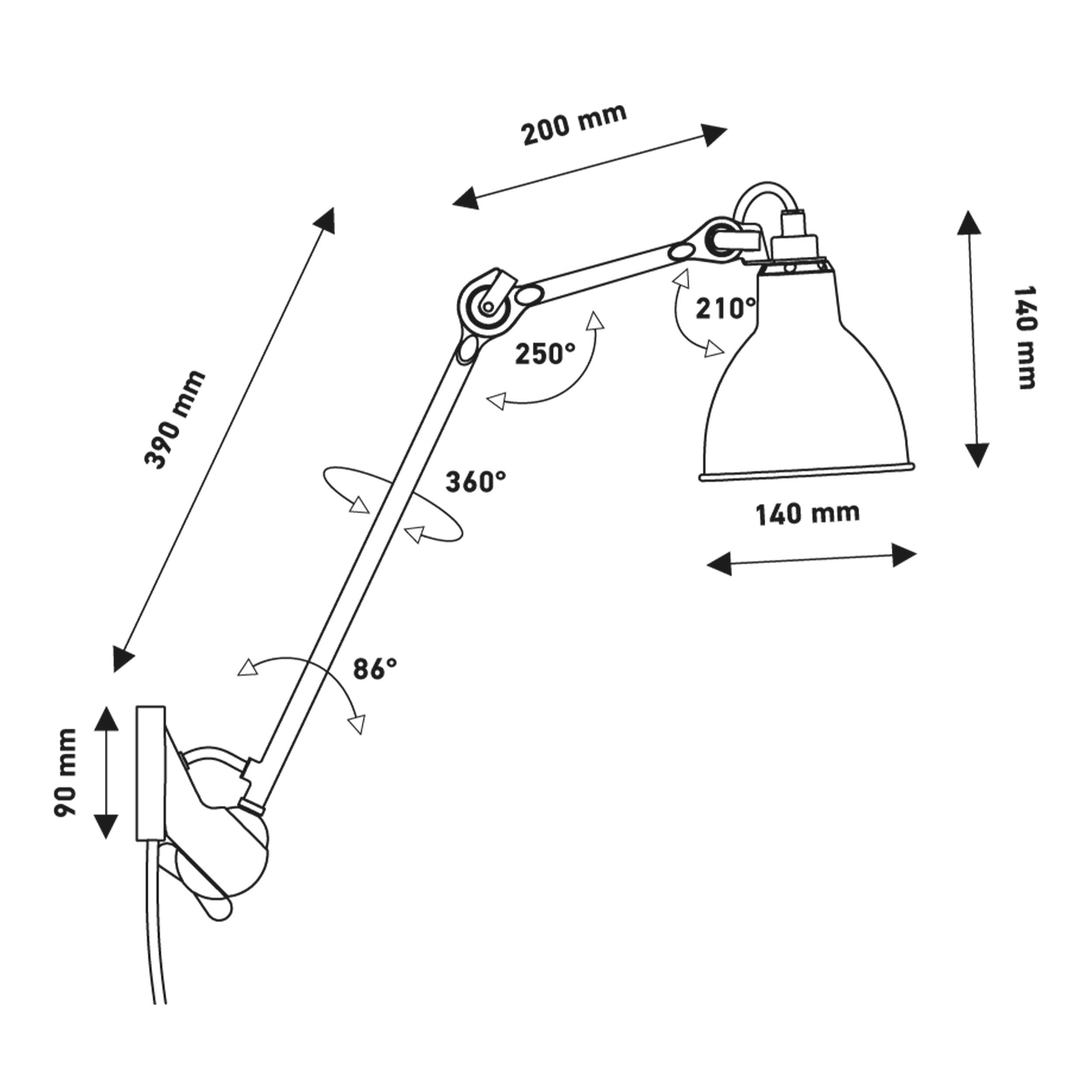 DCW éditions Lampe Gras N°222 E14 fali lámpa