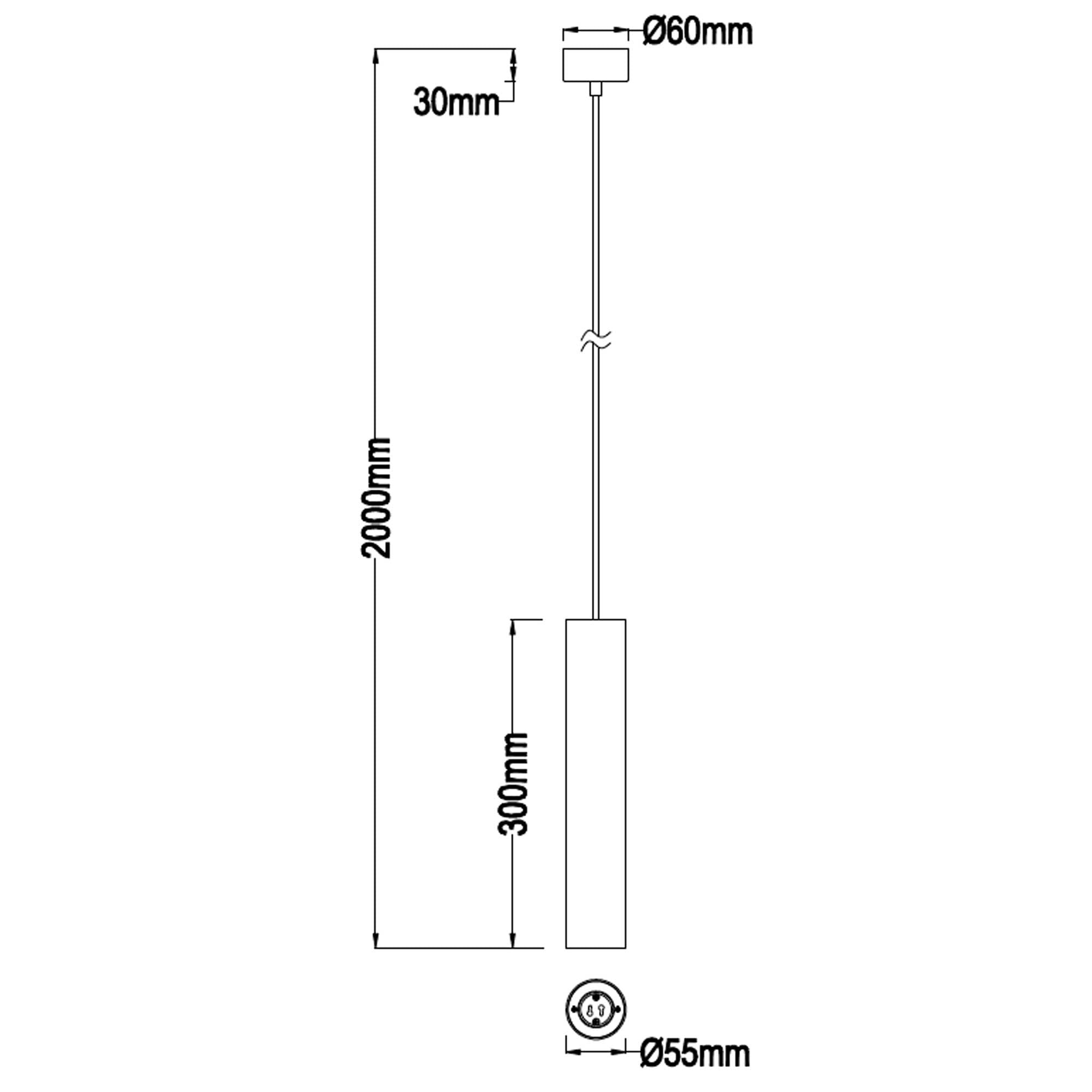 Faneurope Fluke GU10 závěsné válcové svítidlo