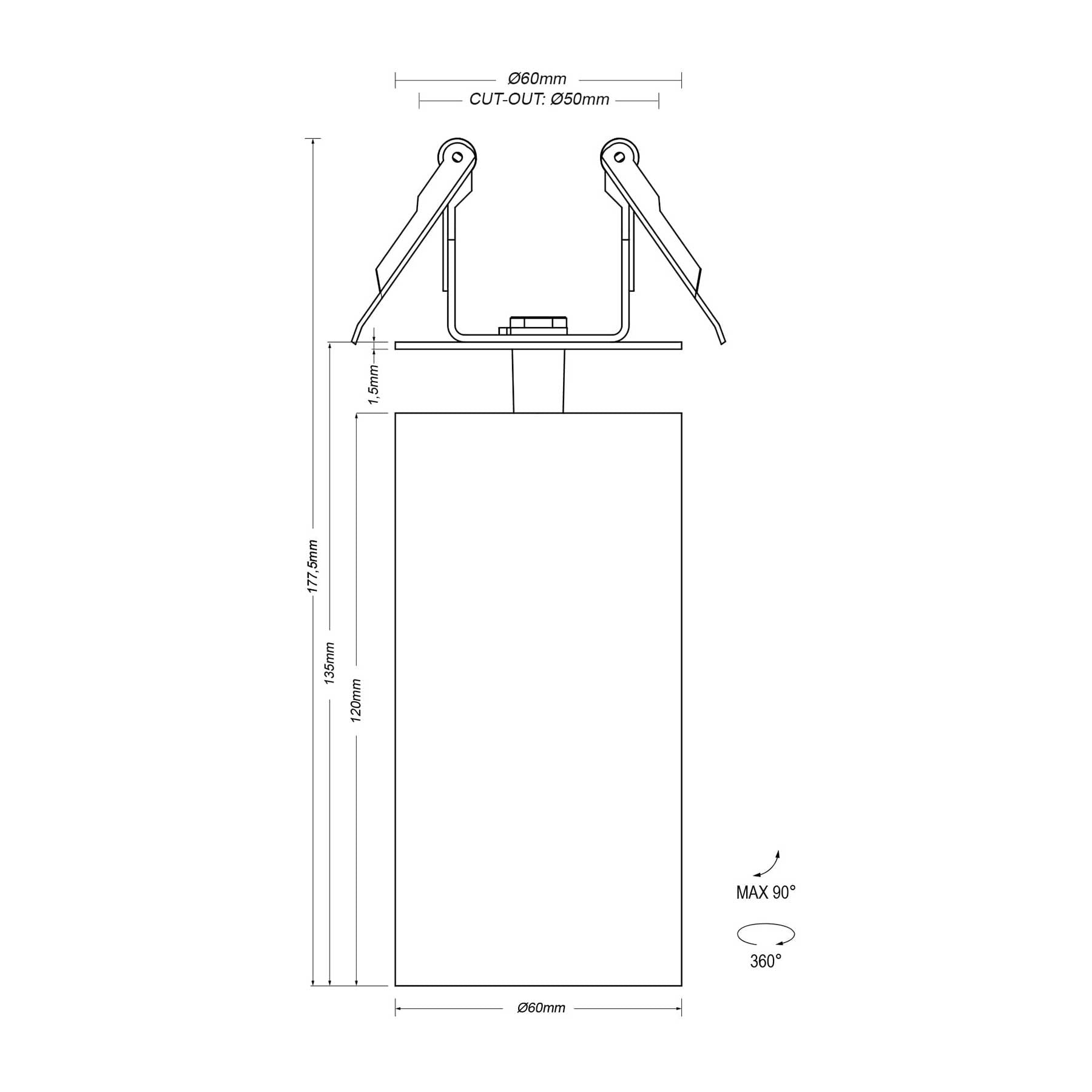 KARIZMA luce Dea Cura S LED zápustné svítidlo černé