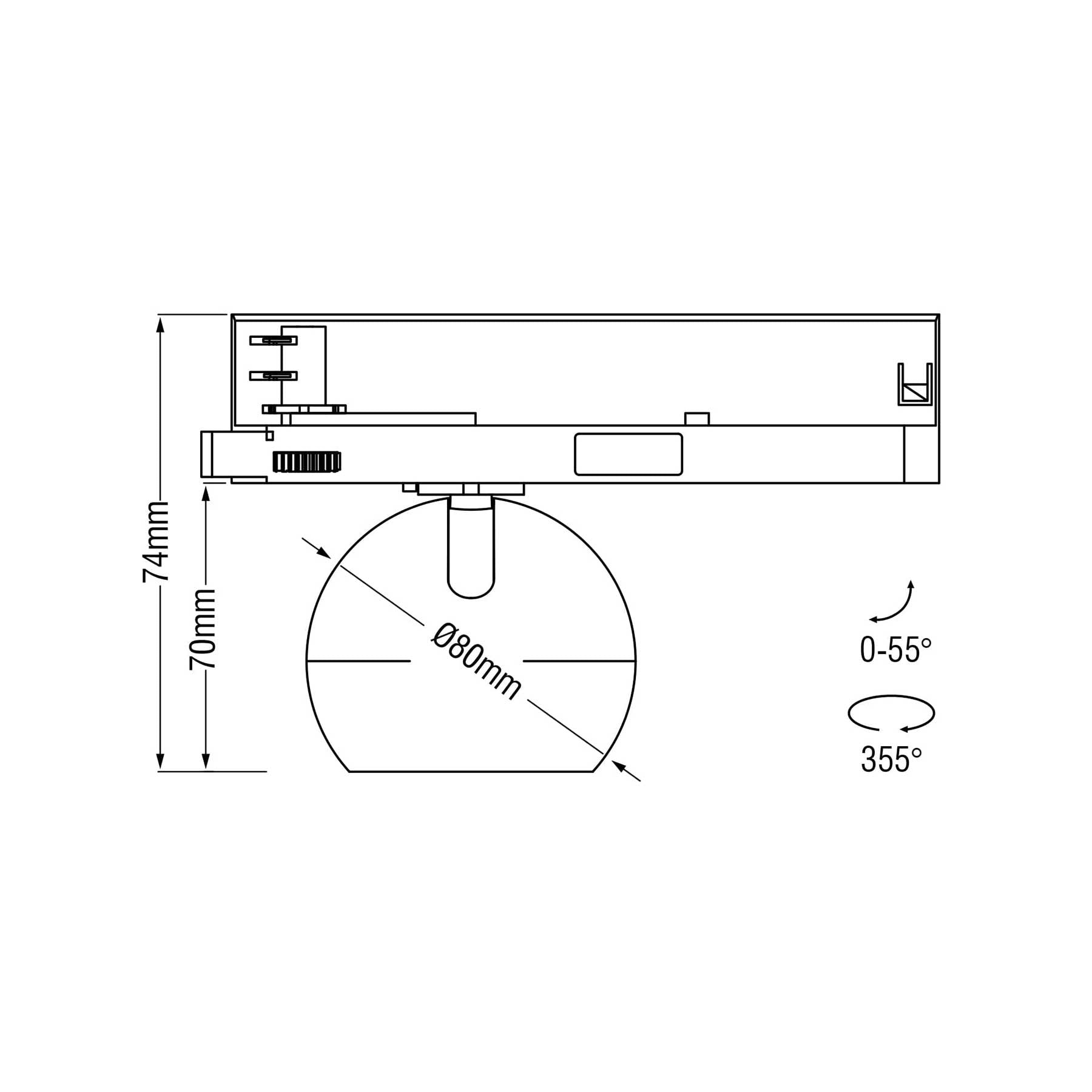 KARIZMA luce Dea Eros TR LED svítidlo pro 3F lištu černé