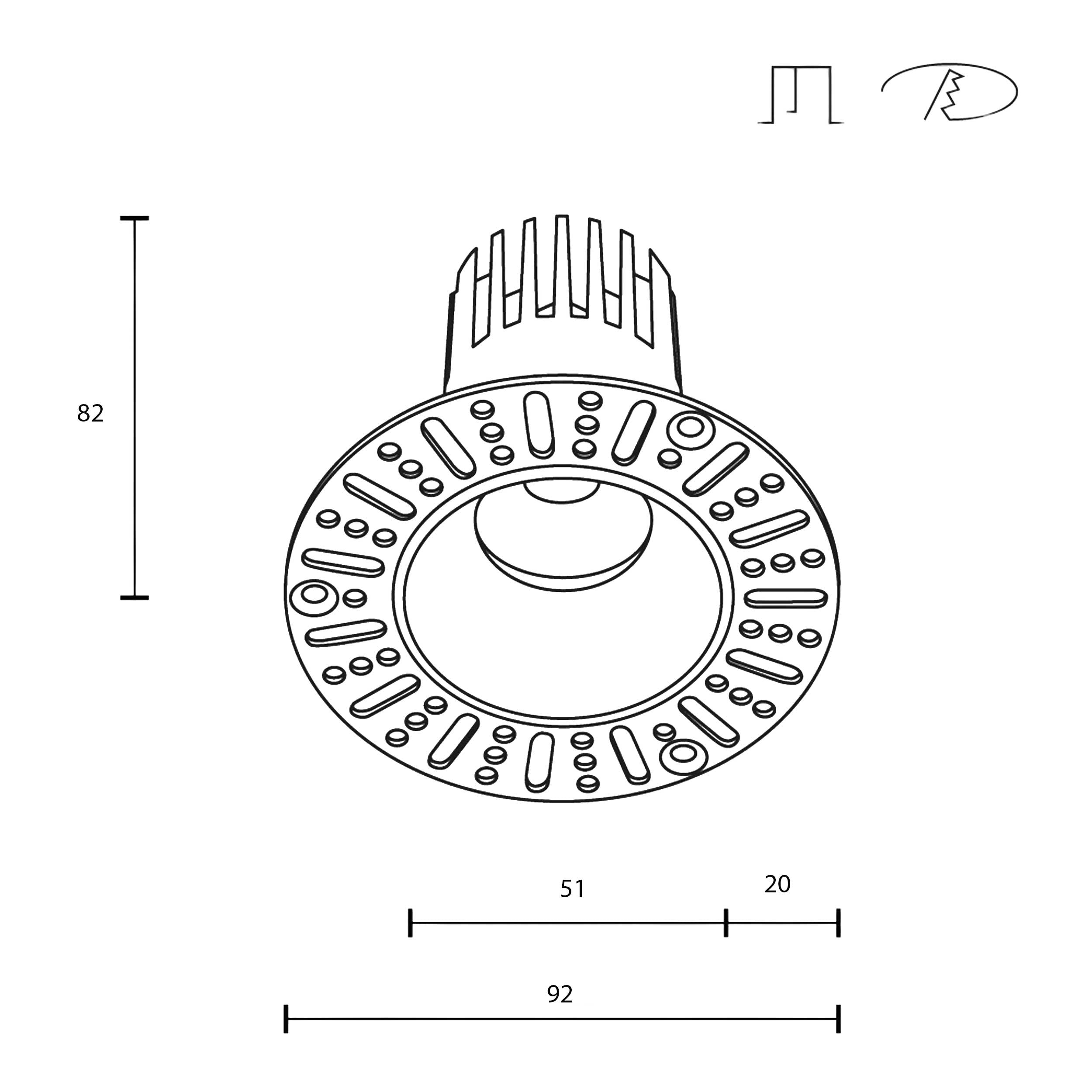 Maytoni Dip LED 50° süllyesztett kör alakú lámpa, fehér