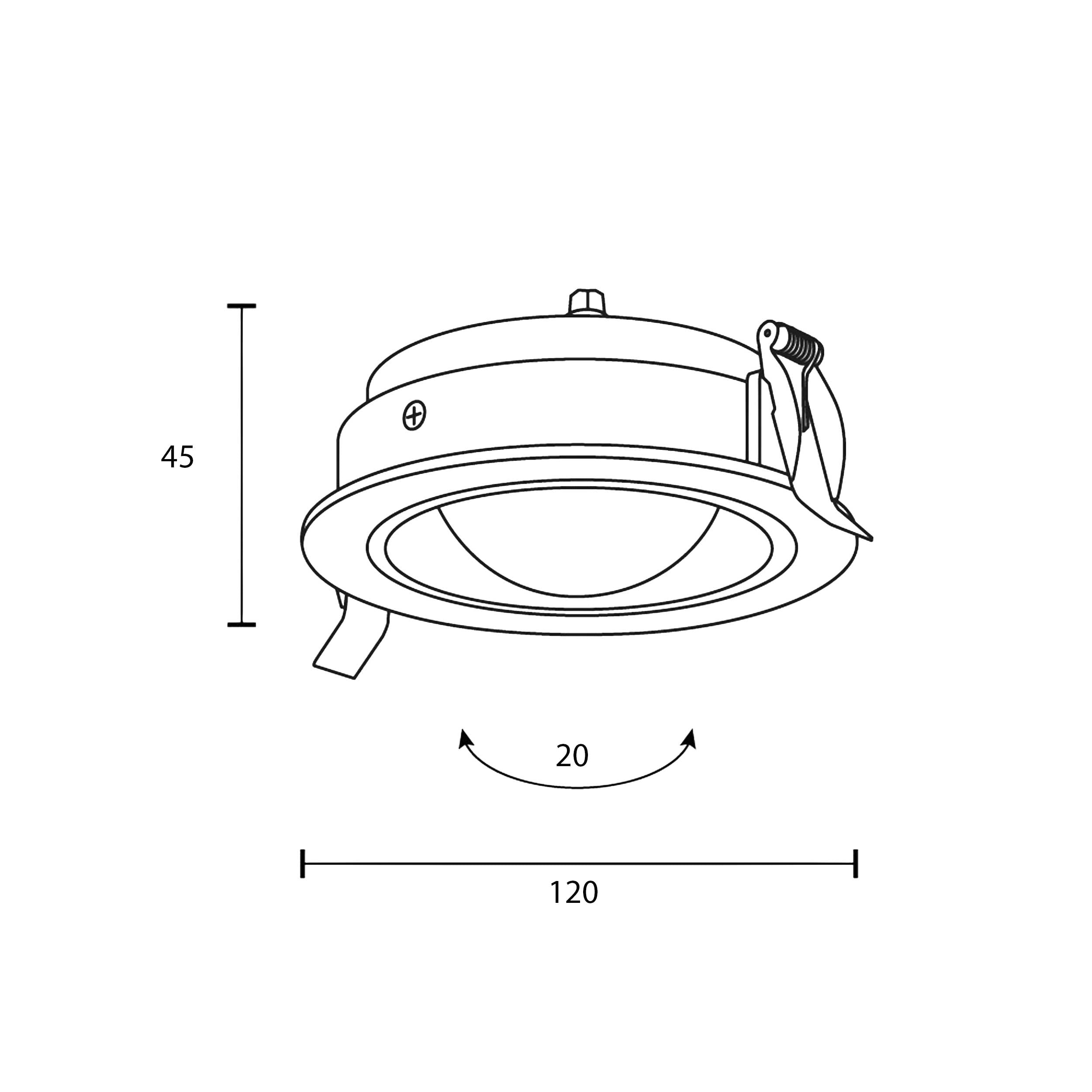 Maytoni downlight Lens LED 3000K 12W 70° süllyesztett kör alakú lámpatest