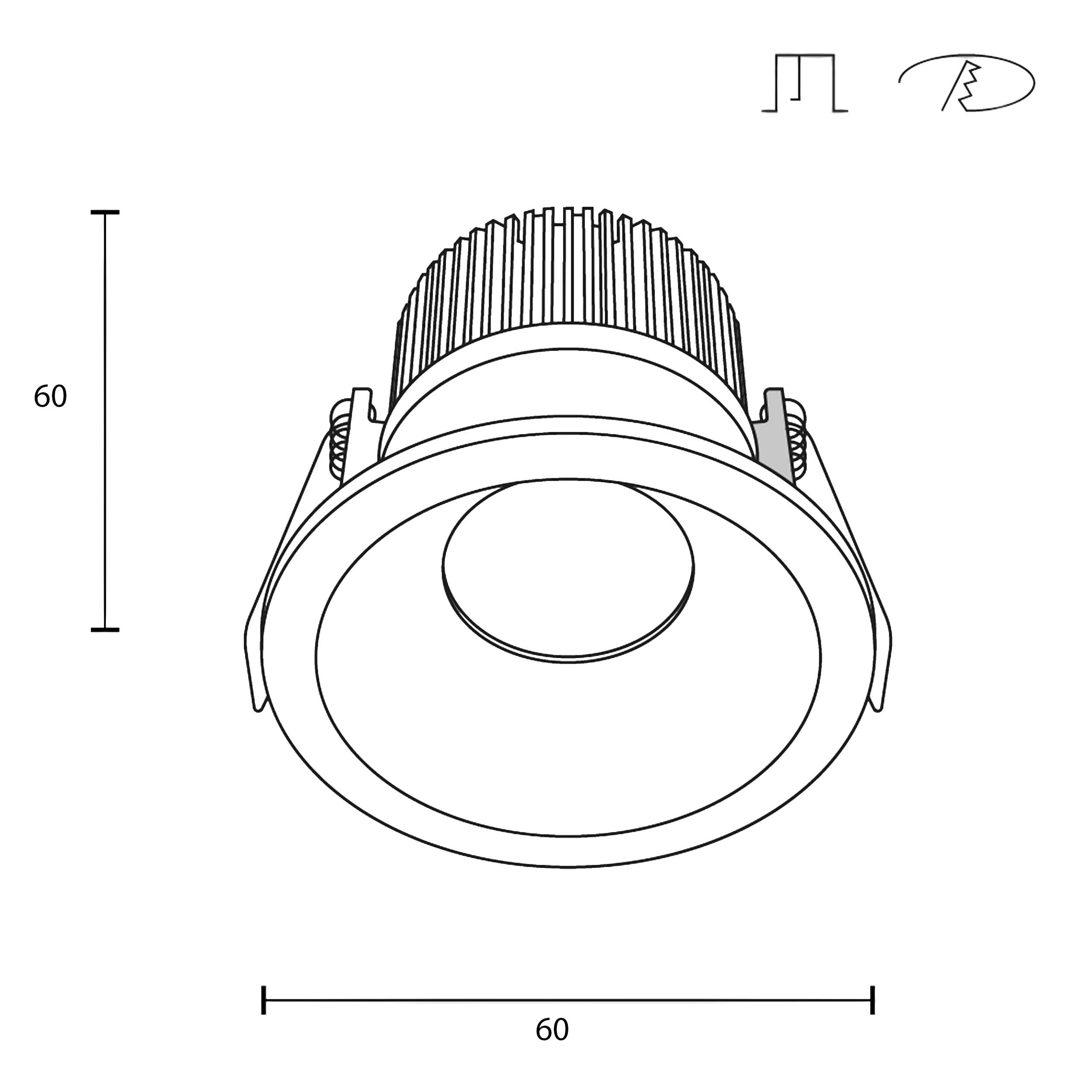 Maytoni Zoom LED 60° süllyesztett kör alakú lámpa, fehér