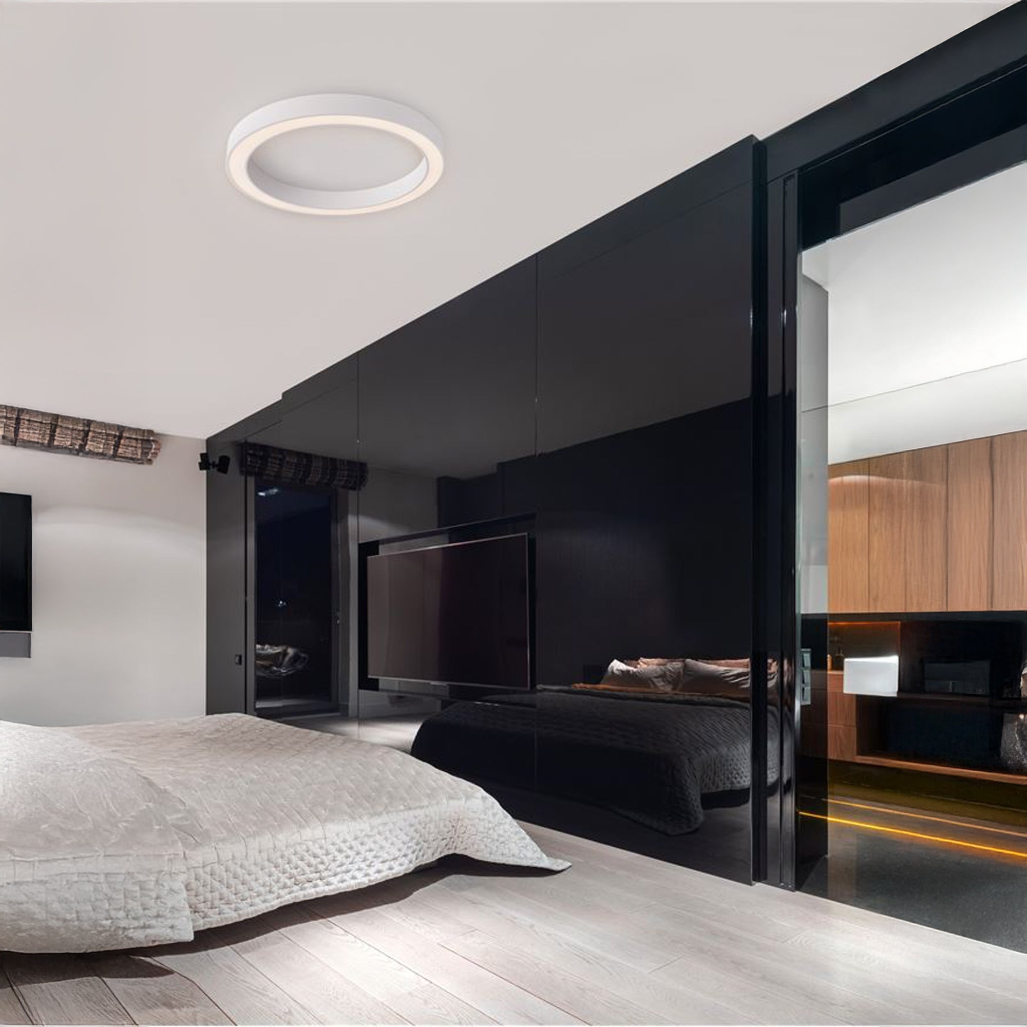 Nova Luce Morbido LED kruhové přisazené svítidlo CCT s ovladačem + app