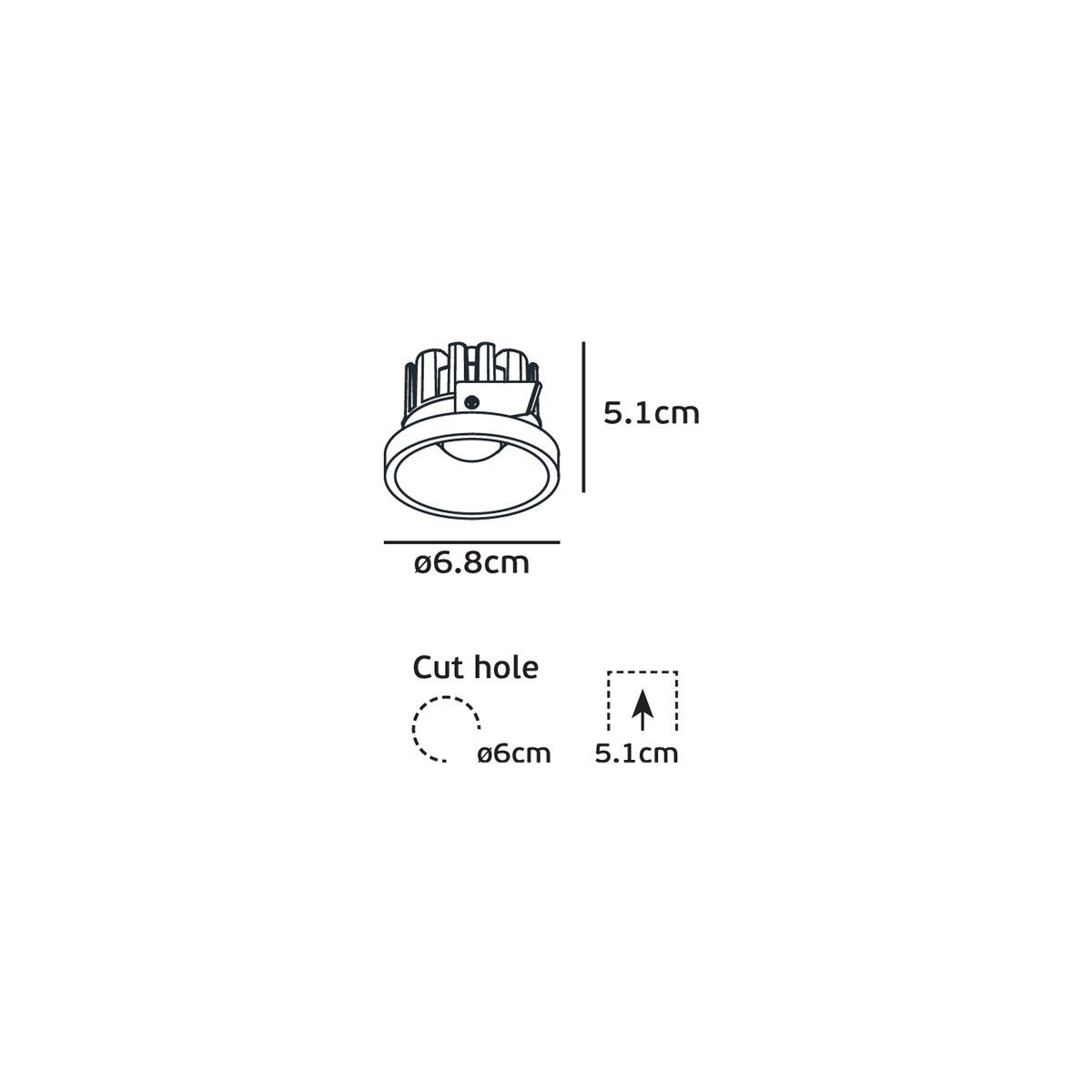 VK Light Poc LED süllyesztett lámpatest IP44