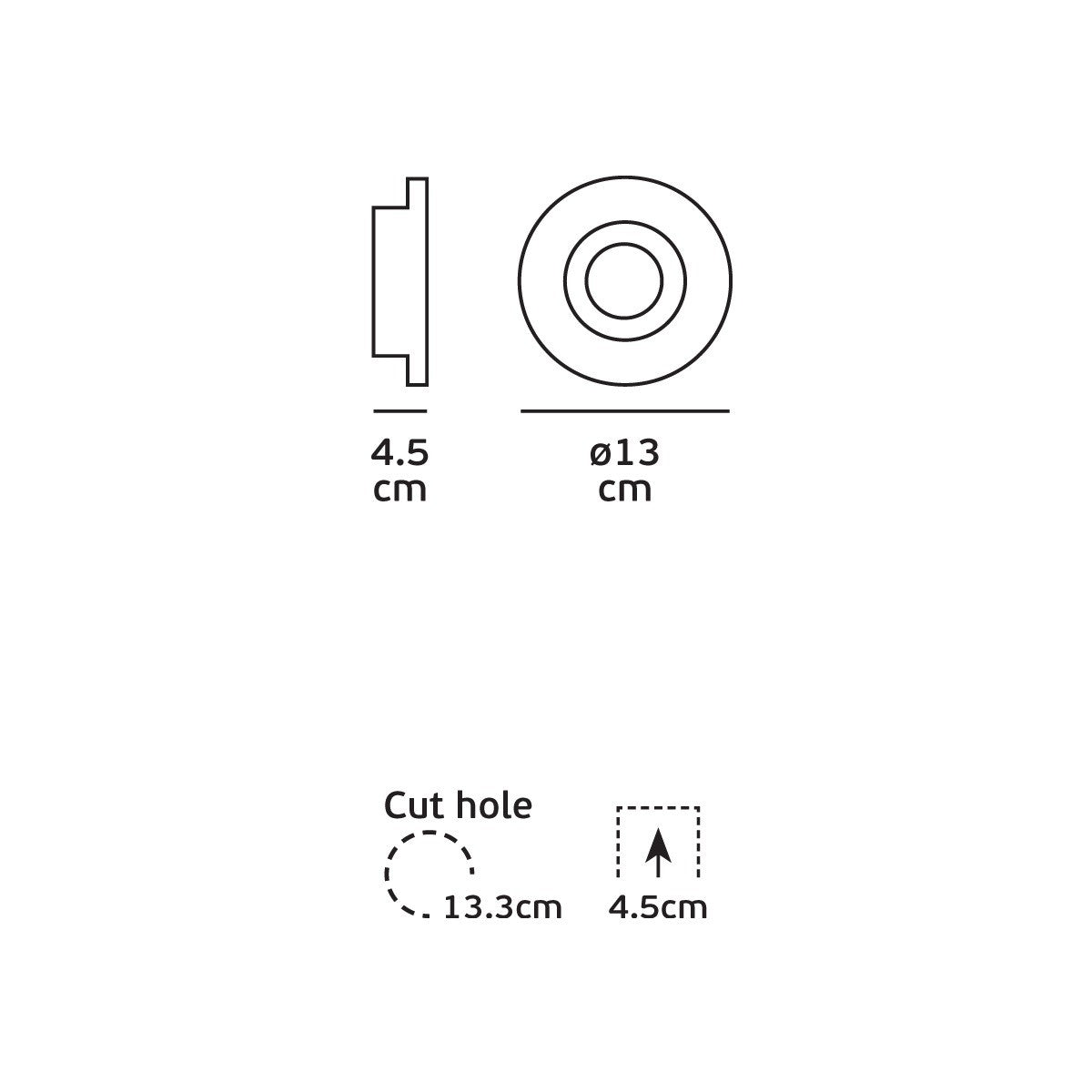 VK Light Downlight gipsz GU10 süllyesztett lámpatest, kerek