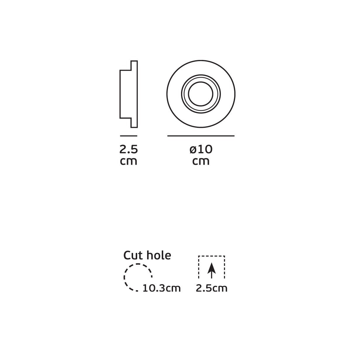 VK Light Downlight gipsz GU10 süllyesztett lámpatest, kerek