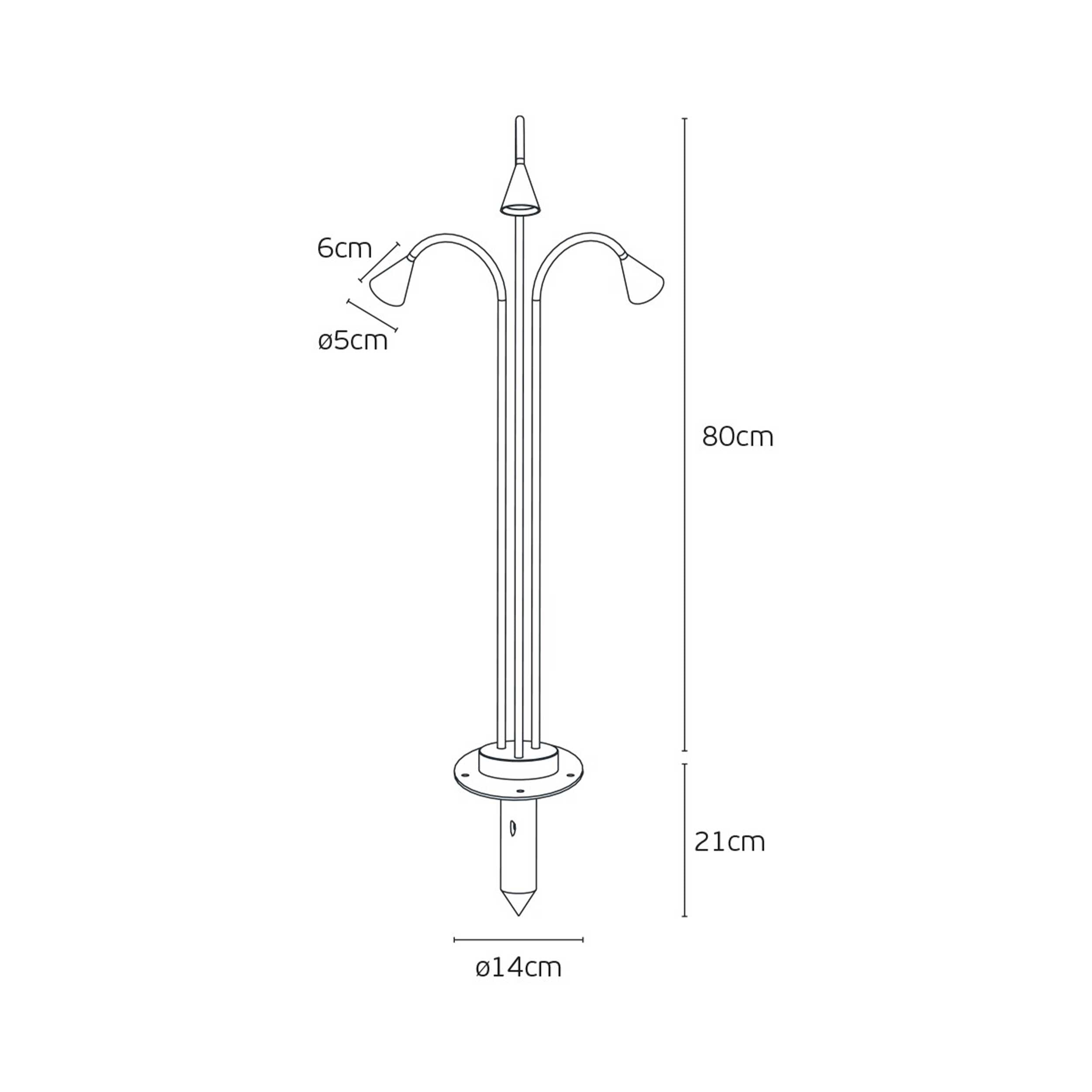 VK Light Rose 3 LED oszloplámpa IP65