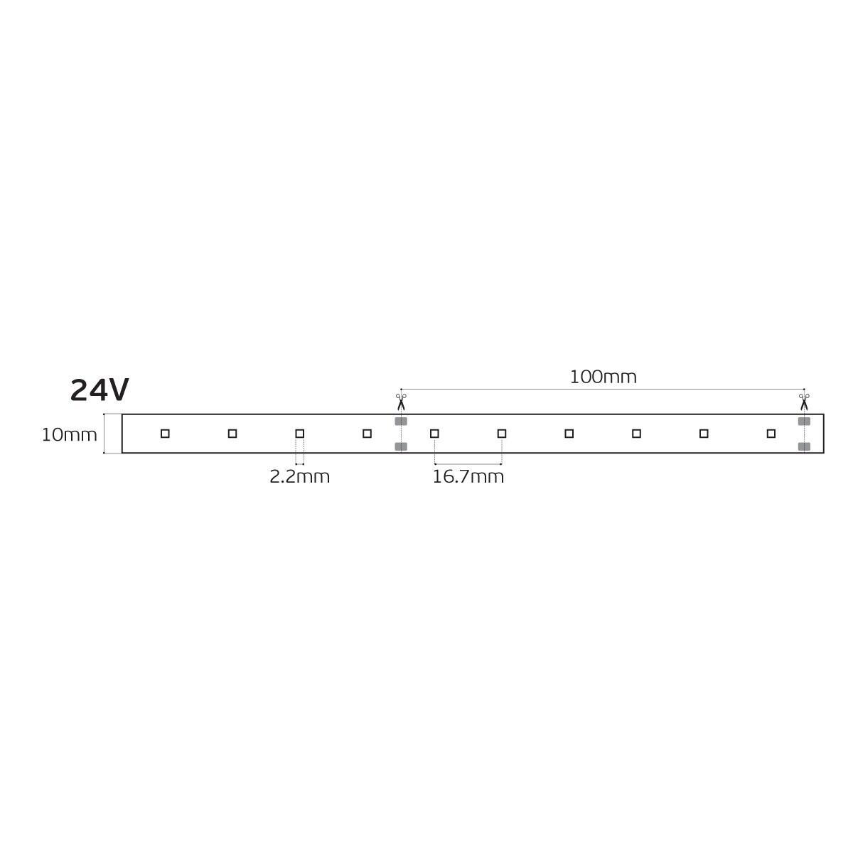 LED szalag 24 V CRI90 IP20 2700 K (5 m)
