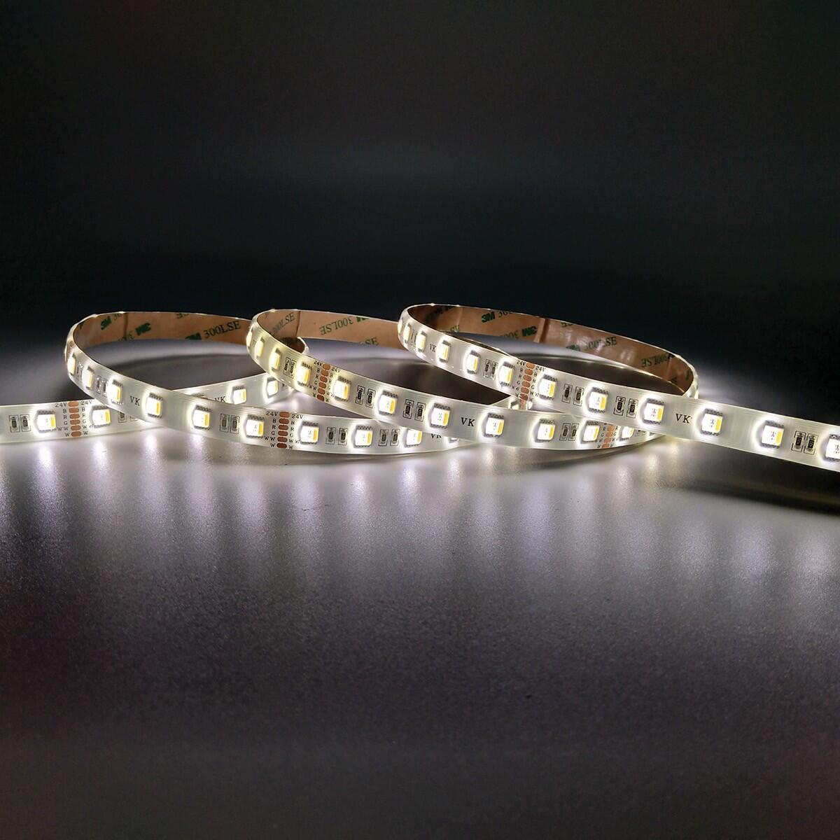 RGB+CCT LED szalag 24 V, 18 W/m, CRI90, IP20, 2400 K–6000 K (5 m)
