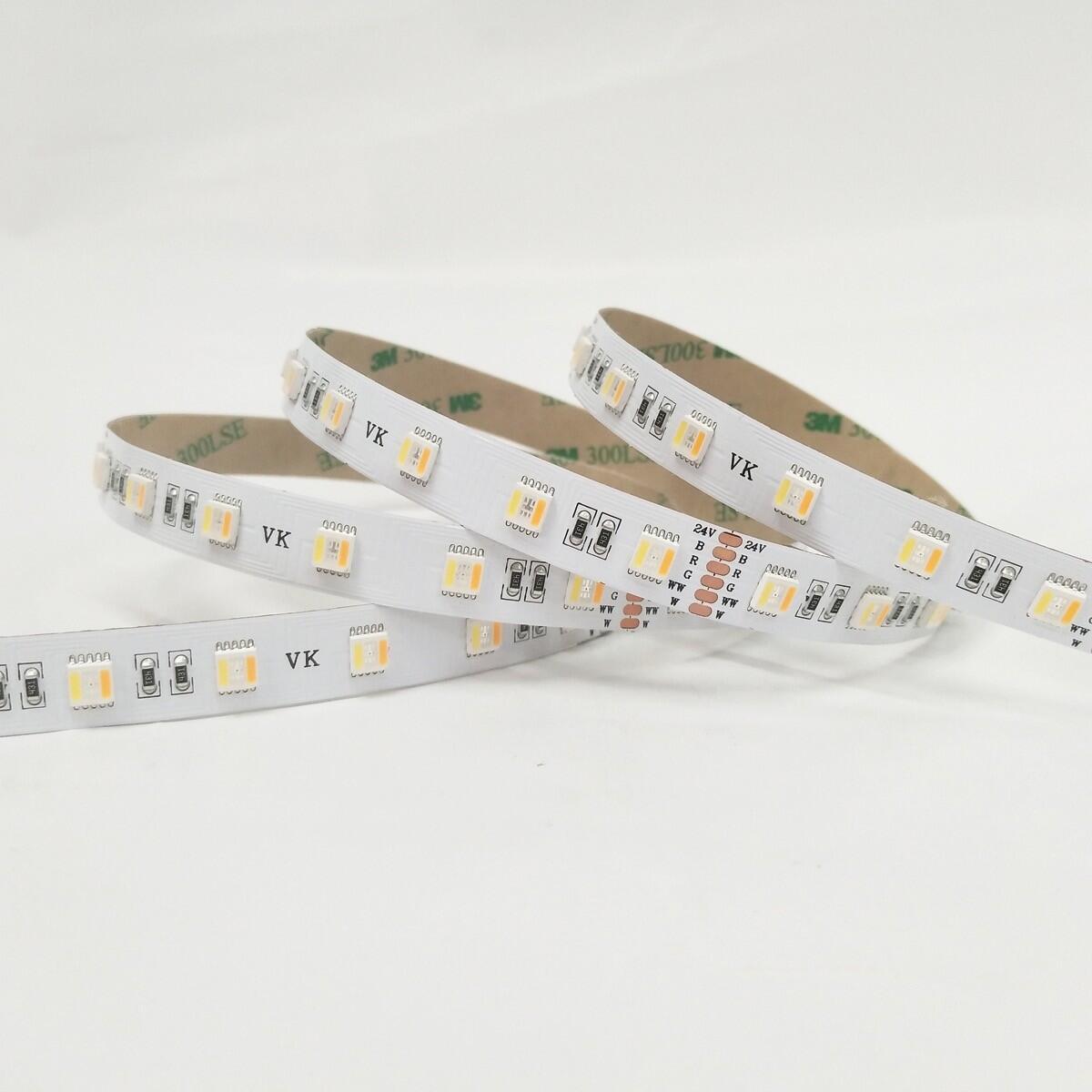 RGB+CCT LED szalag 24 V, 18 W/m, CRI90, IP20, 2400 K–6000 K (5 m)