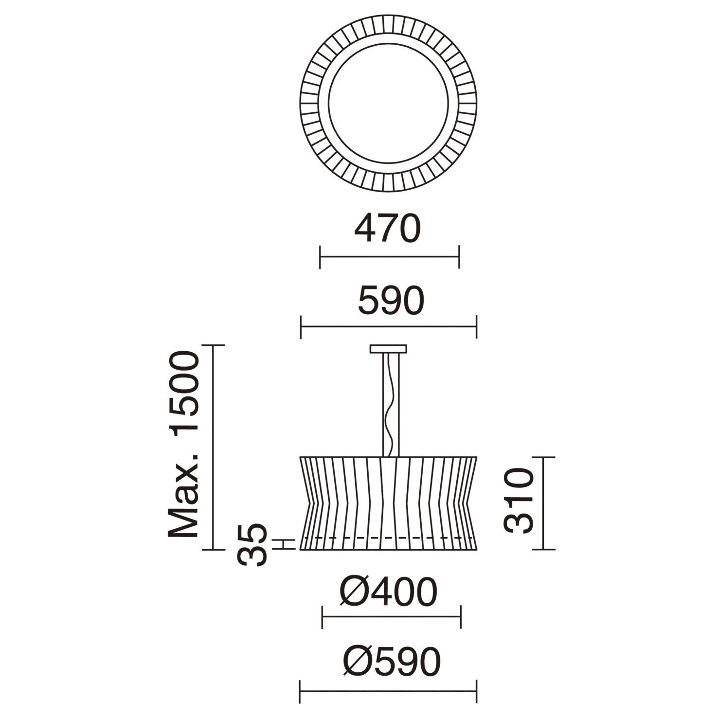 Exo Cora P E27 závěsné svítidlo černé