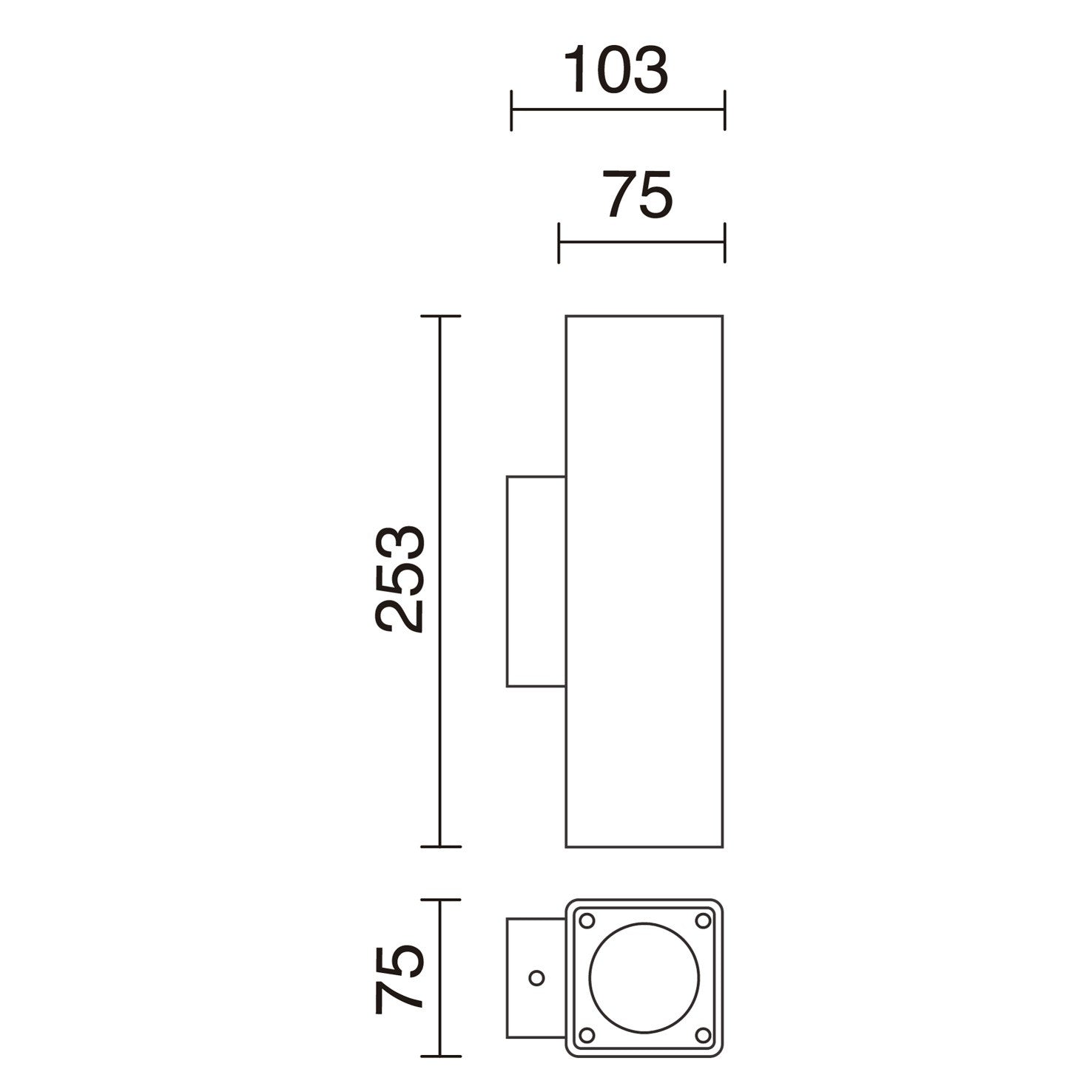 Cristher Stone wall square GU10 přisazené svítidlo šedé
