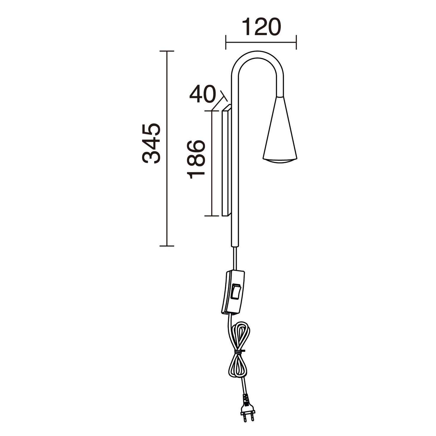 Exo Tear GU10 nástěnné svítidlo bílé