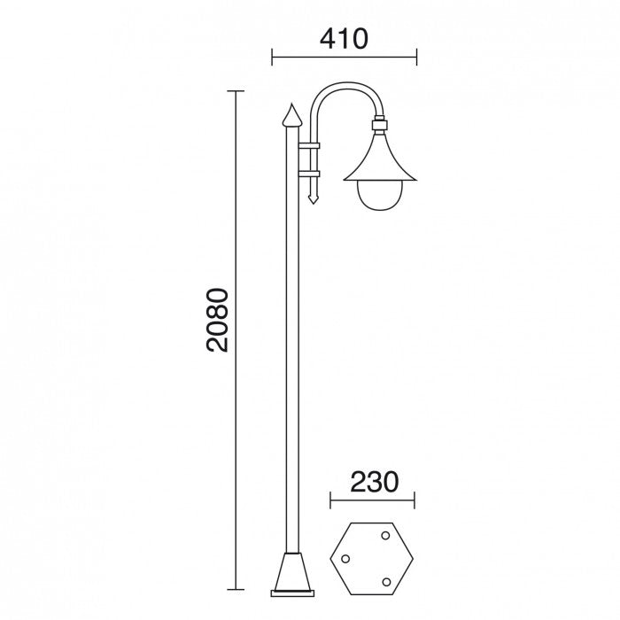 Dopo Classical Trom E27 sloupové svítidlo černé