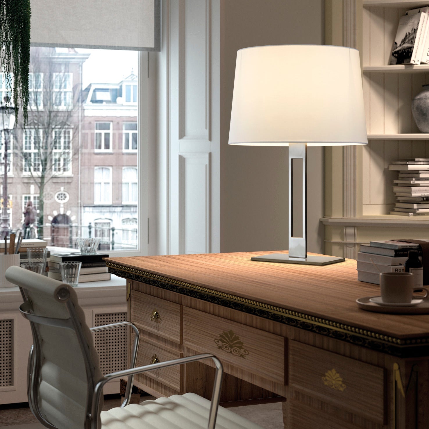 Exo Classical T E27 stolní svítidlo stříbrné