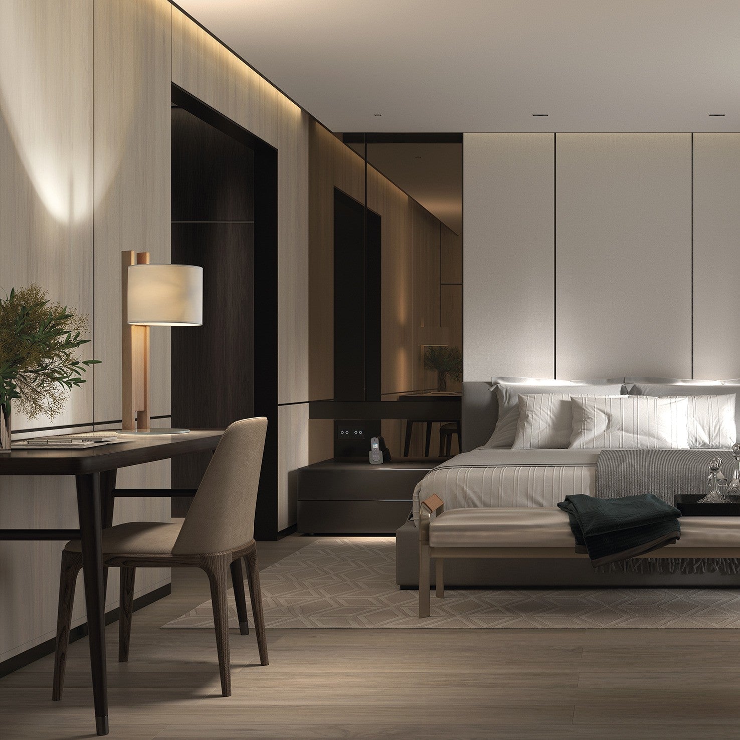 Exo Compact T E27 stolní svítidlo béžové