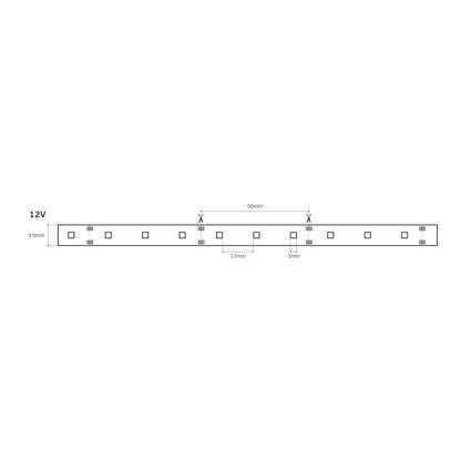 12 V-os LED-szalag, CRI80, IP55, 3000 K (5 m)