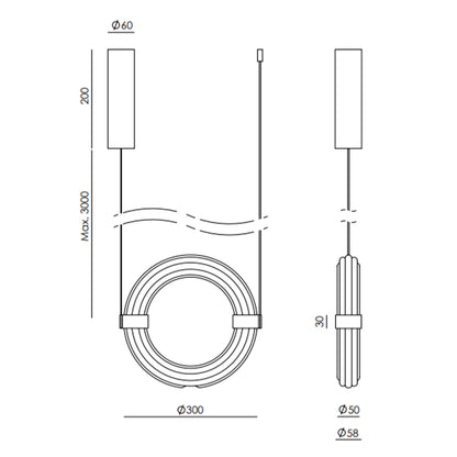 Aromas Elli S LED závěsné kruhové svítidlo stmívatelné