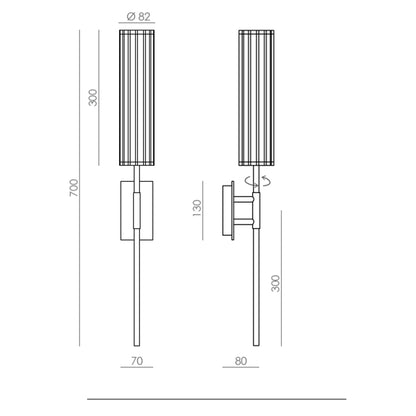 Aromas Niro LED nástěnné svítidlo stmívatelné