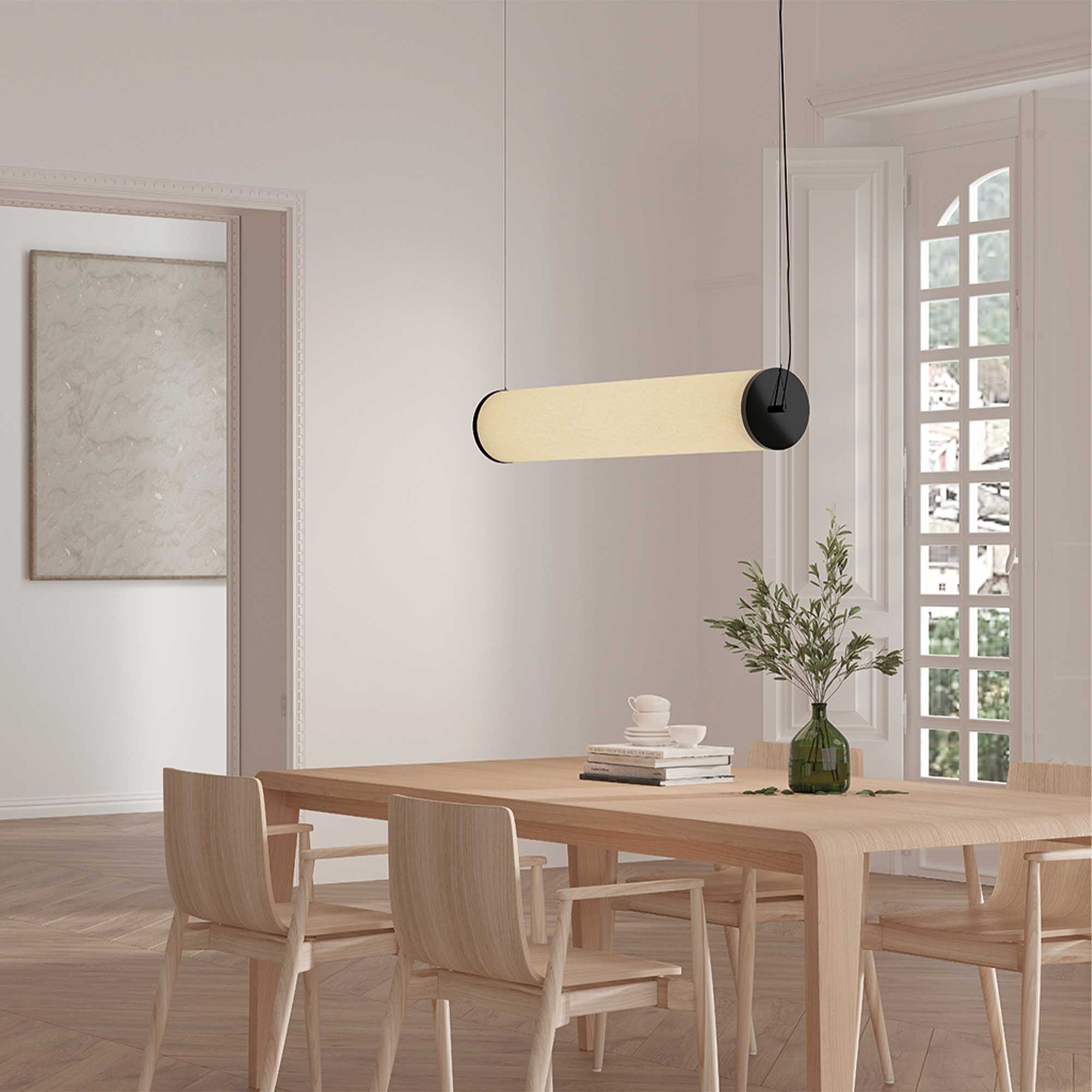 Aromas Nooi L T8 závěsné svítidlo lněné