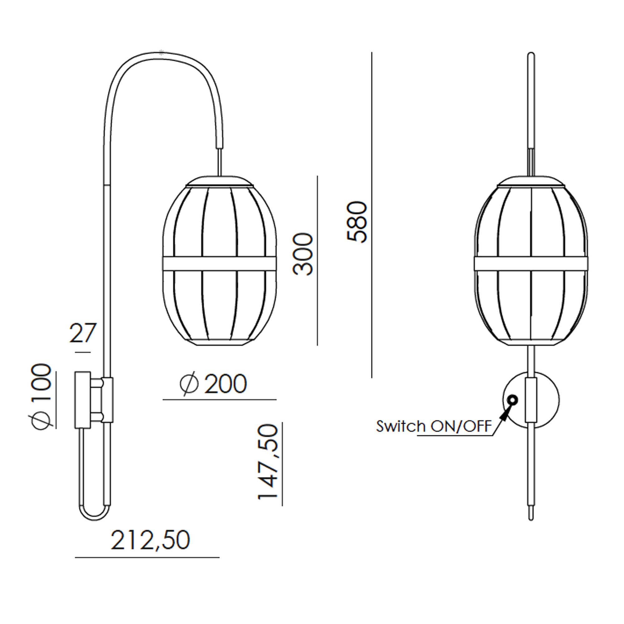 Aromas Pull G9 nástěnné látkové svítidlo