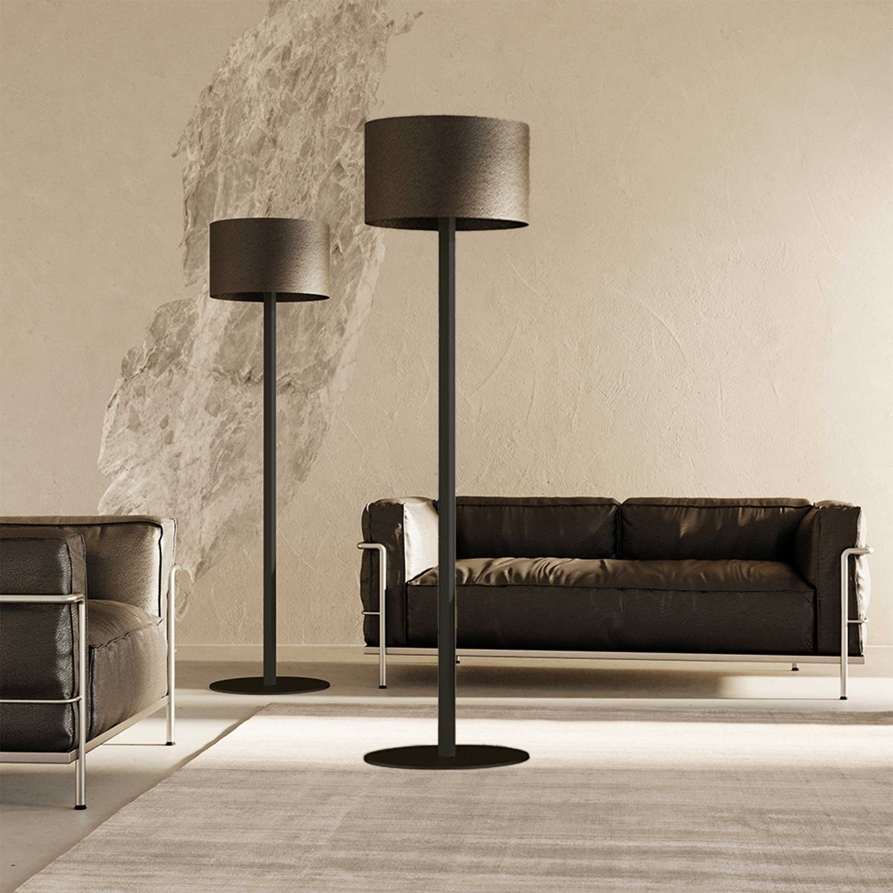 Aromas Rems E27 stojací kožené svítidlo