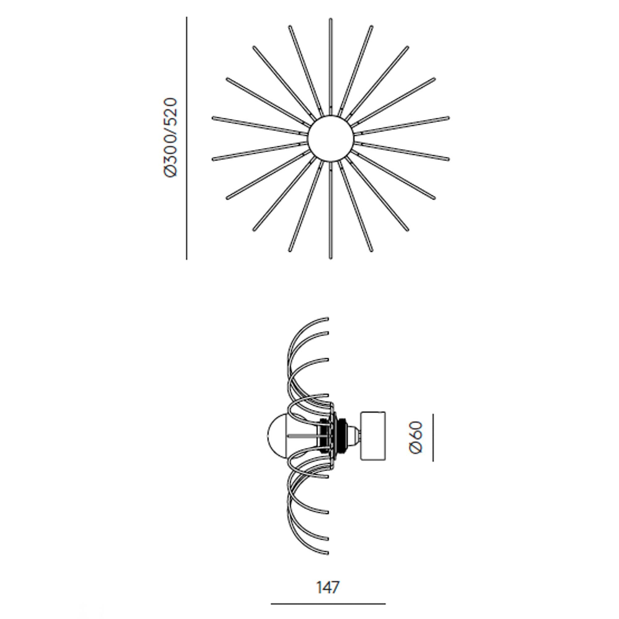 Aromas Spider E27 nástěnné svítidlo