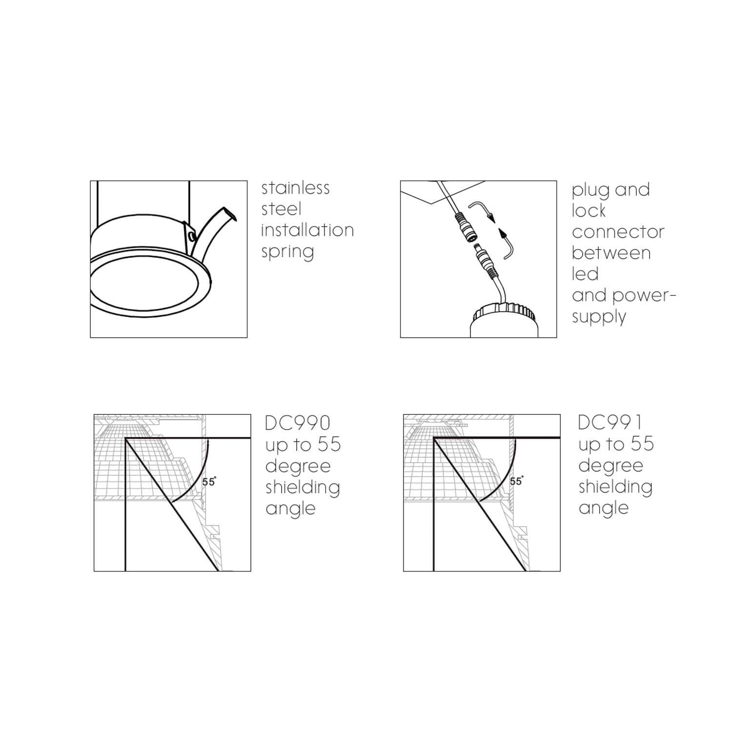 Downlight Deep LED zápustné svítidlo Ra>95