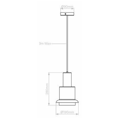 DCW éditions Chaumont L E27 függő lámpatest