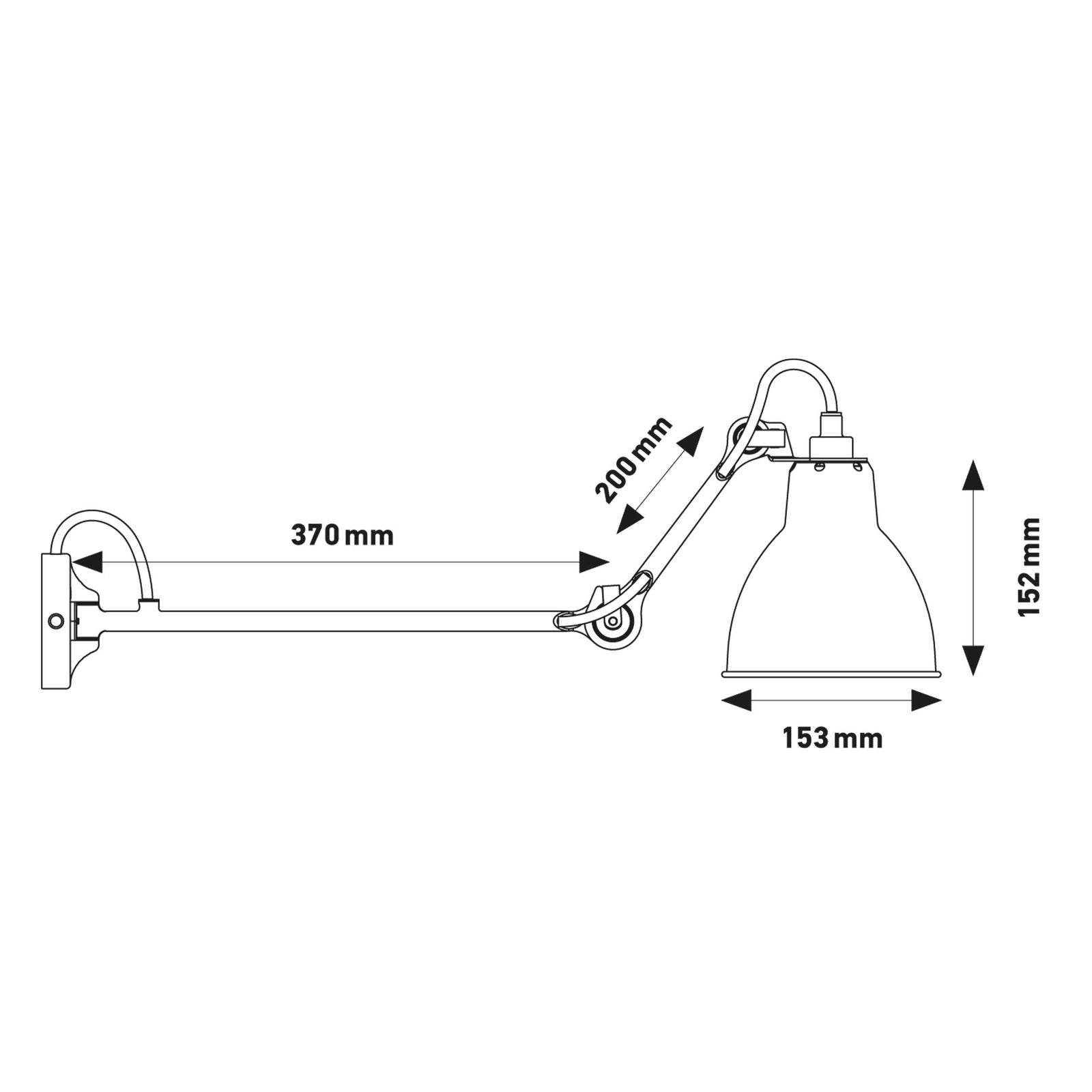 DCW éditions Lampe Gras N°204 L40 E27 fali lámpa