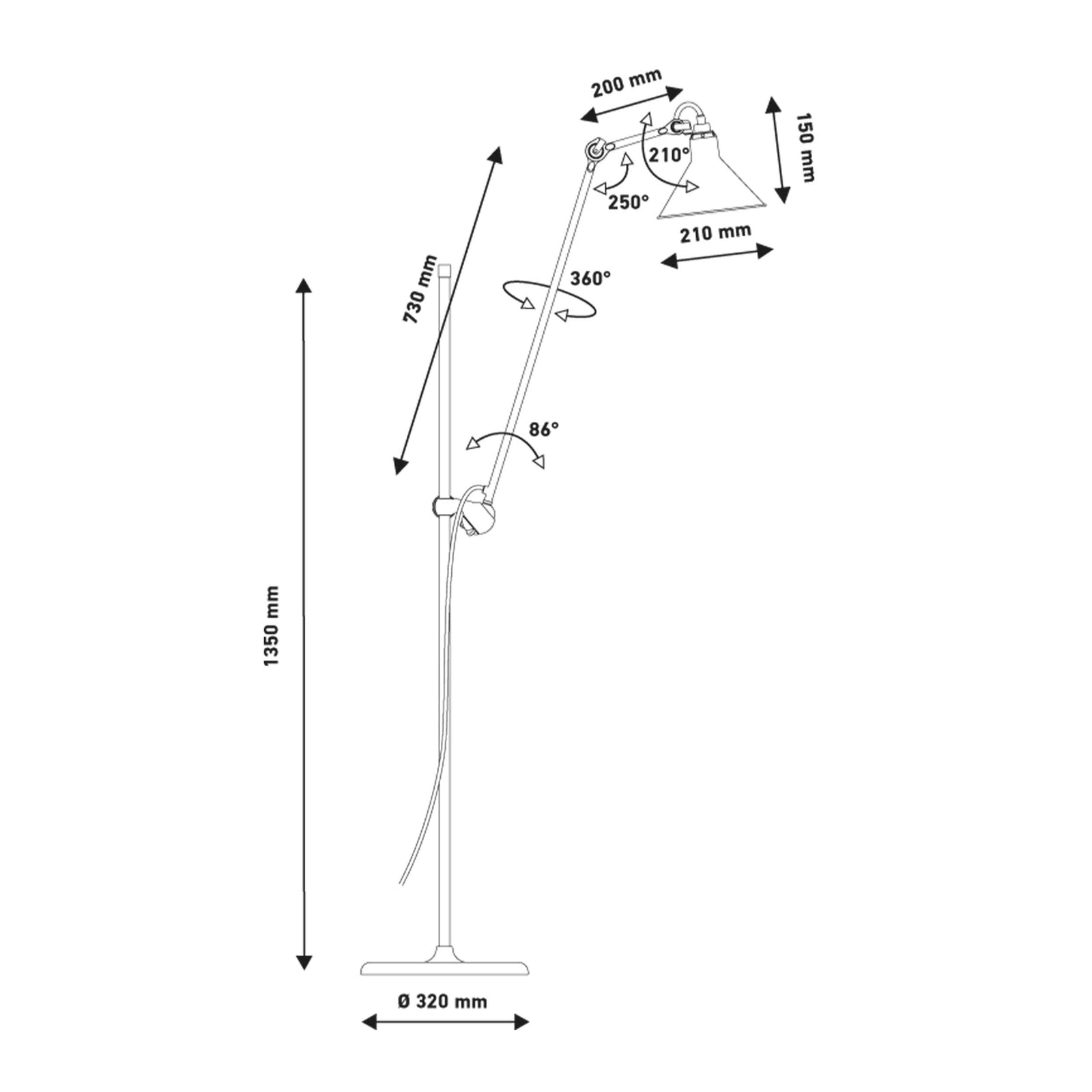 DCW éditions Lampe Gras N°215 E14 állólámpa