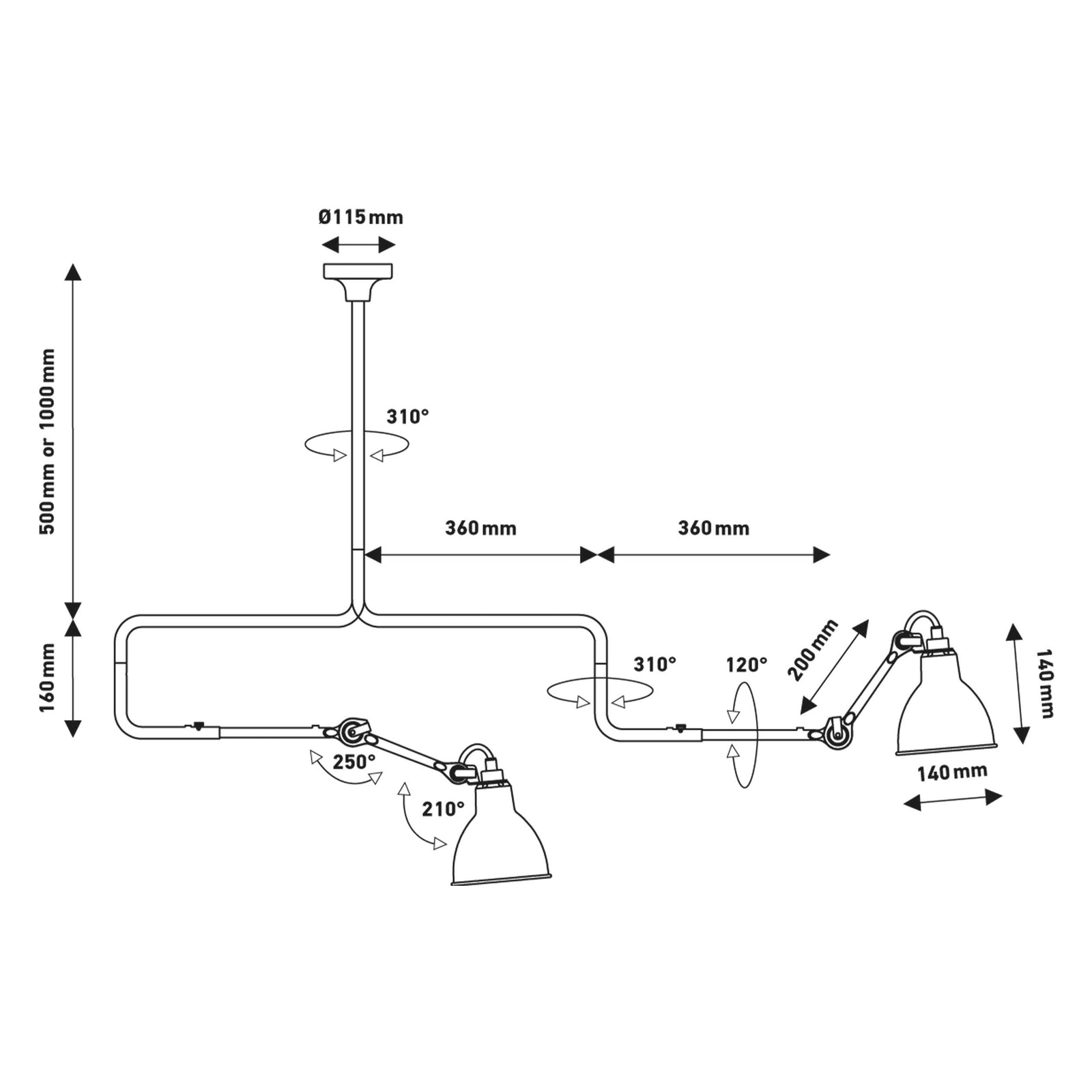 DCW éditions Lampe Gras N°312 E14-es mennyezeti lámpa