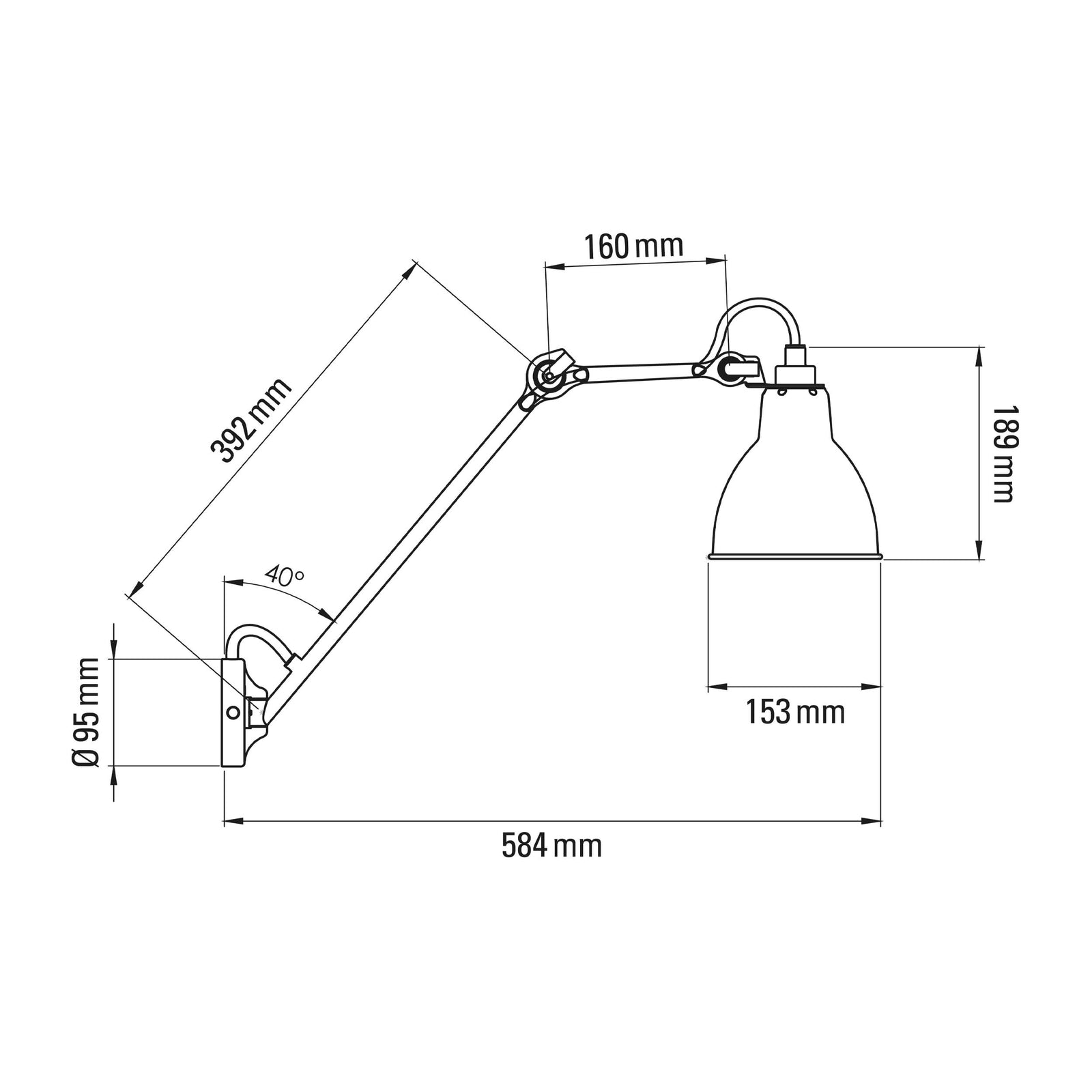 DCW éditions Lampe Gras N°122 E27 fali lámpa