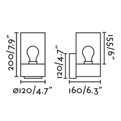 Faro Kila E27 falra szerelhető kültéri lámpatest IP65