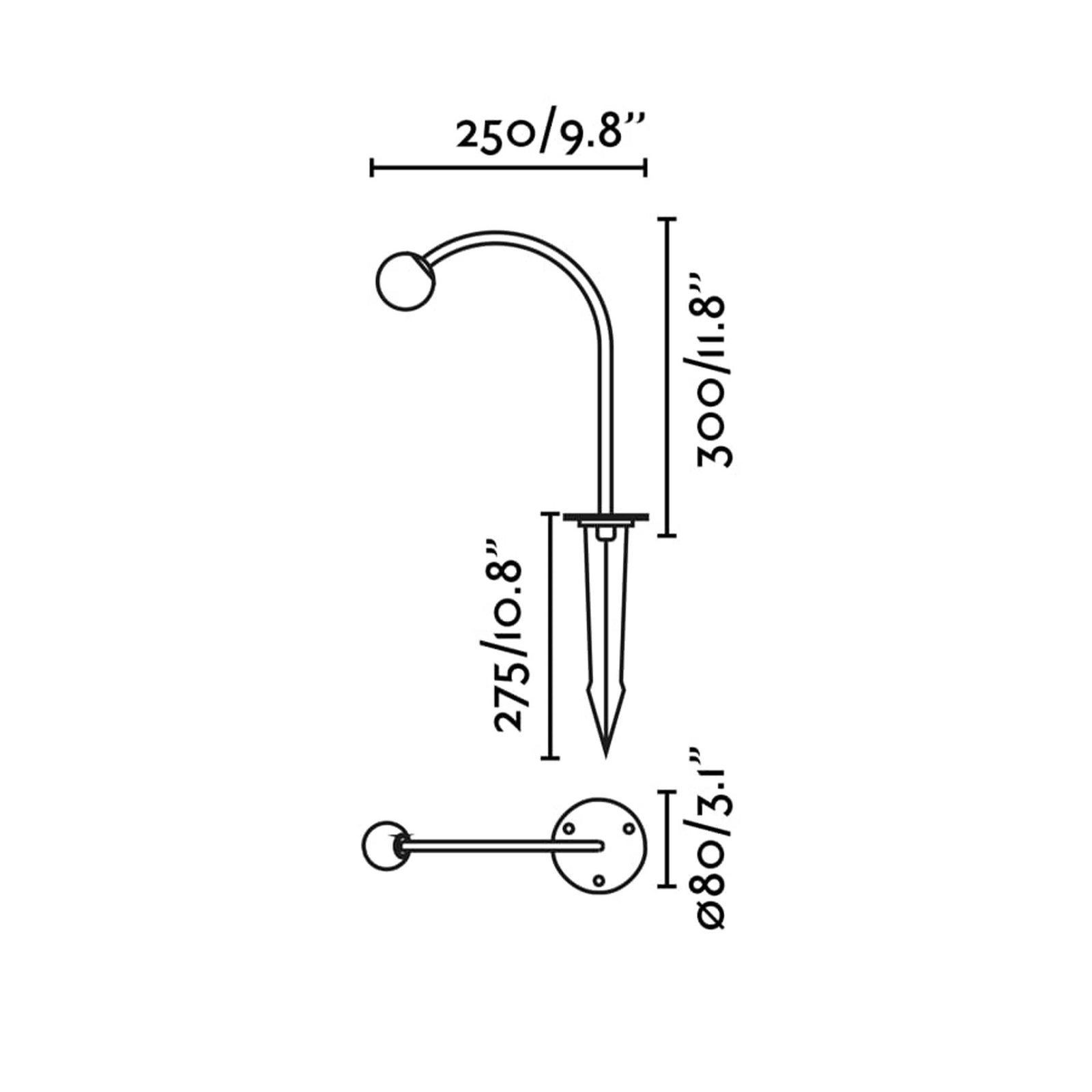 Faro Cuca LED oszlopos kültéri íves lámpatest IP65 24V
