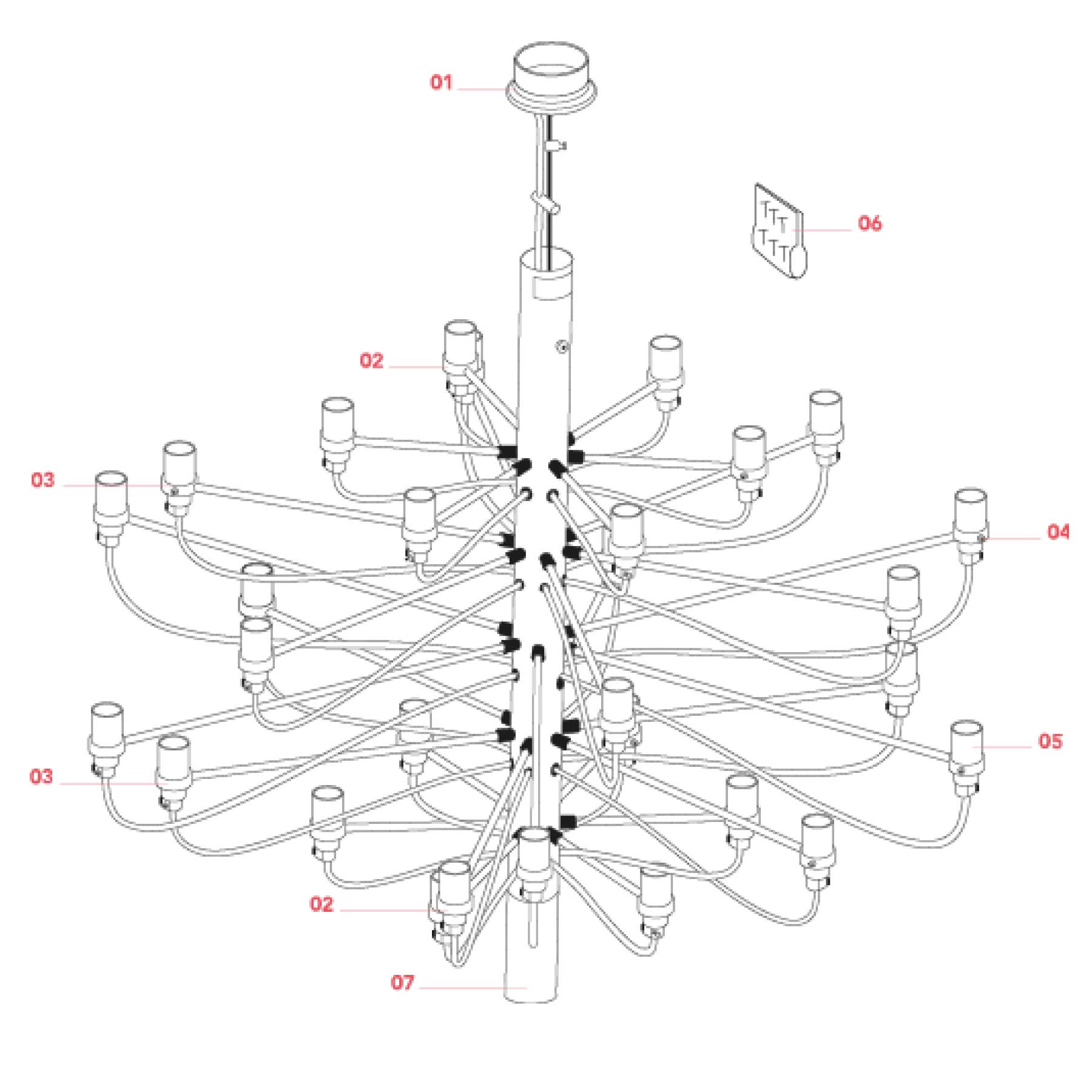 Flos 2097 E14 závěsný lustr