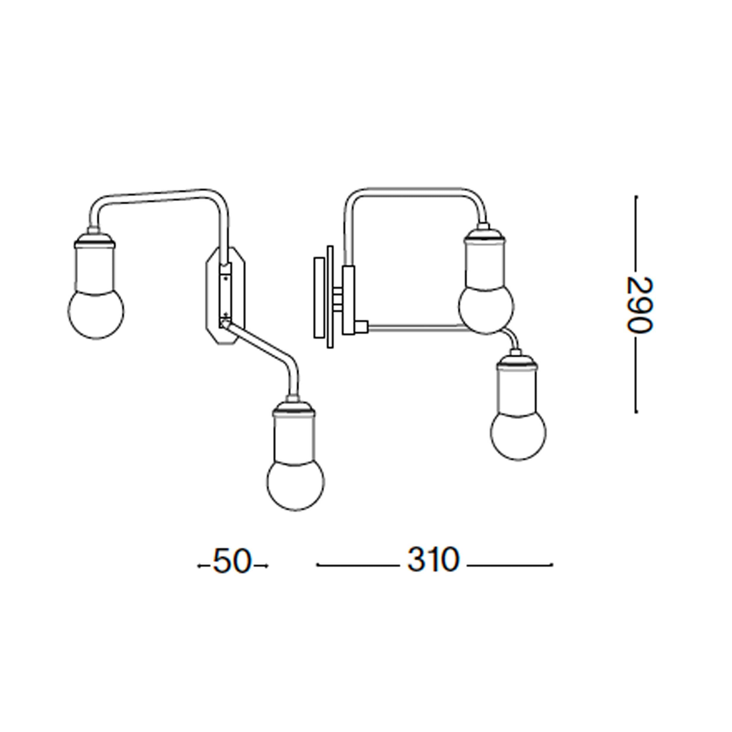 Ideal lux Triumph E27 fali lámpa