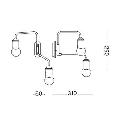 Ideal lux Triumph E27 fali lámpa