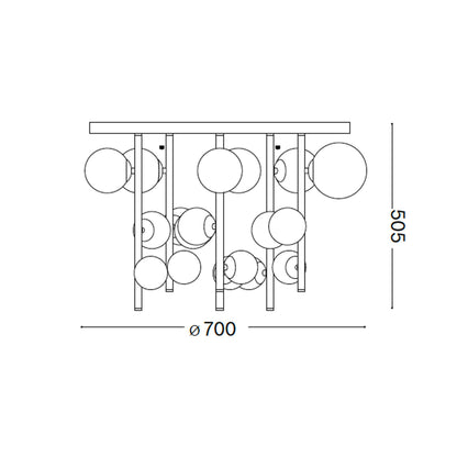 Ideal lux Perlage G9 függő mennyezeti lámpatest