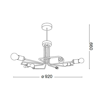 Ideal lux Triumph E27 E27 függő lineáris lámpatest