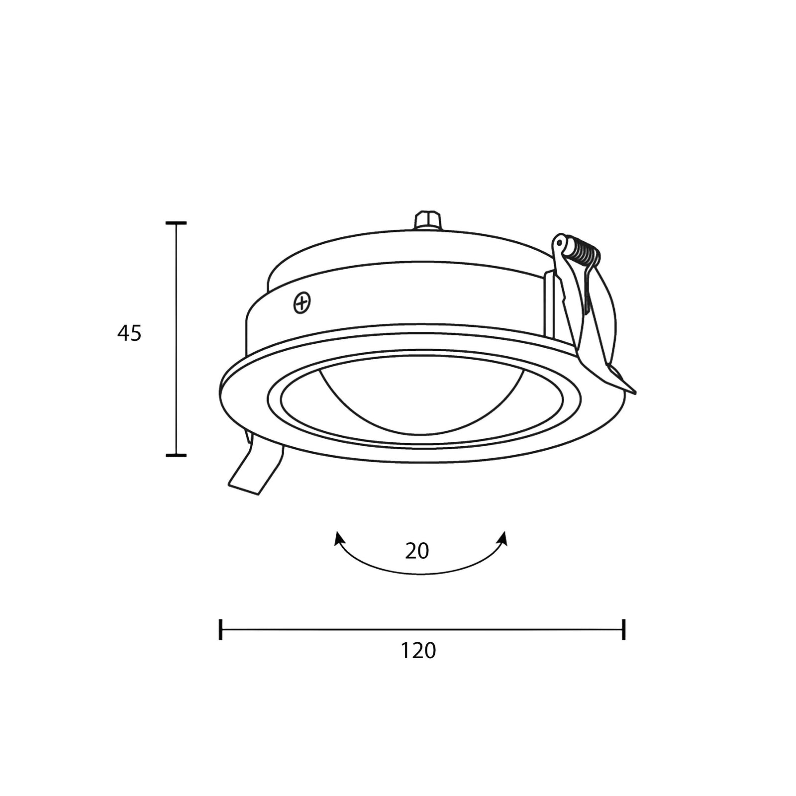 Maytoni downlight Lens LED 3000K 12W 70° süllyesztett kör alakú lámpatest