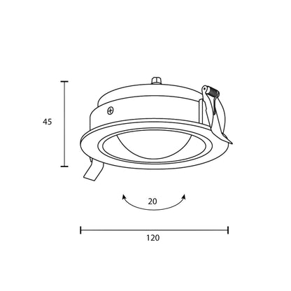 Maytoni downlight Lens LED 3000K 12W 70° süllyesztett kör alakú lámpatest