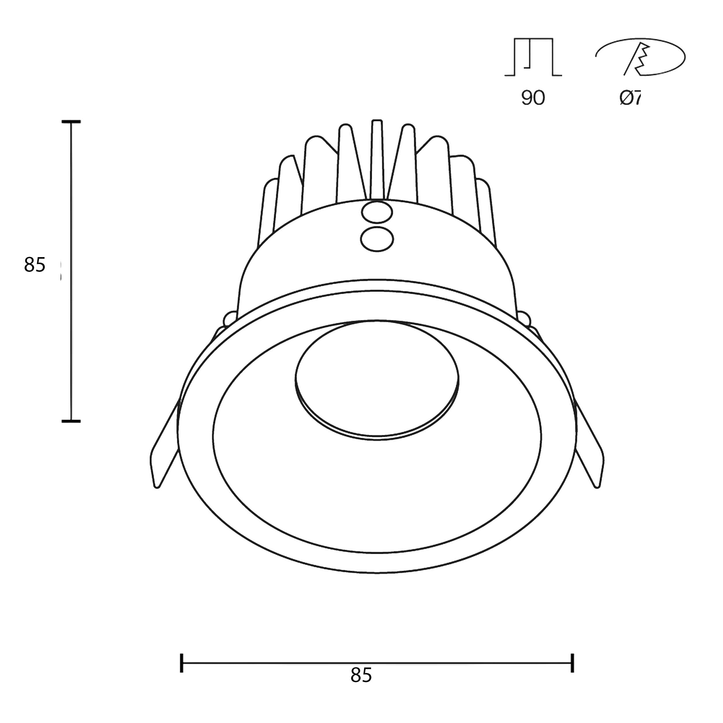 Maytoni Zoom LED 60° süllyesztett kör alakú lámpa, fehér