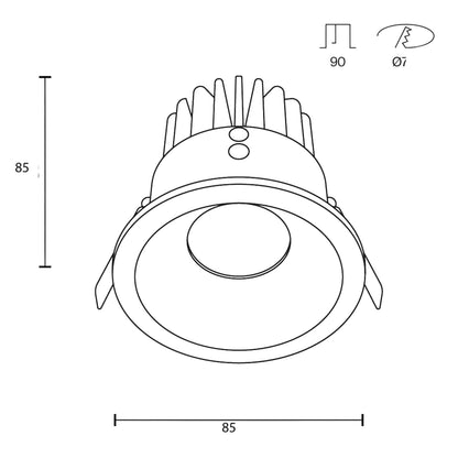 Maytoni Zoom LED 60° süllyesztett kör alakú lámpa, fehér