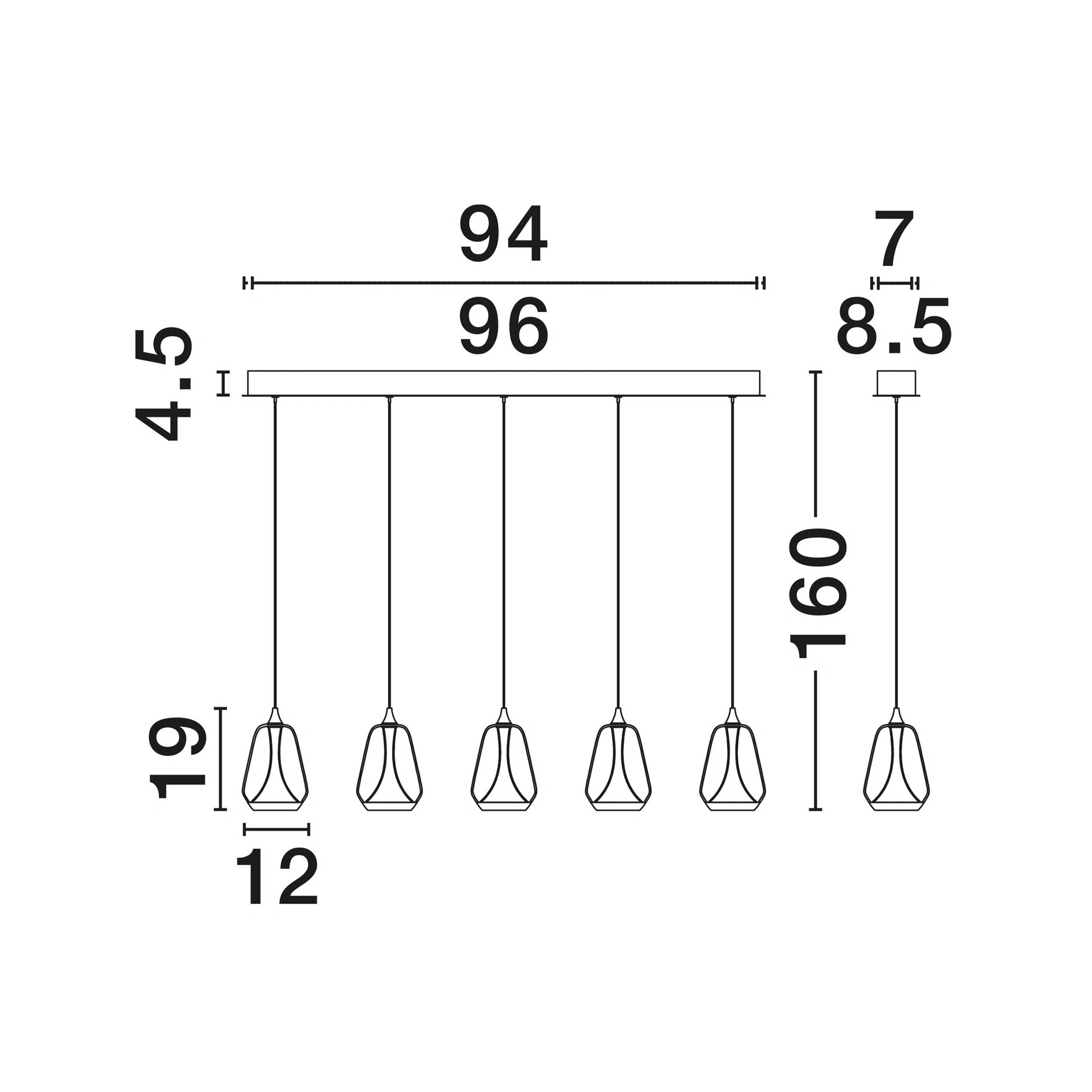 Nova Luce Alish LED hosszúkás függesztett lámpa