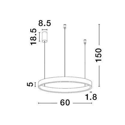 Nova Luce Elowen LED függeszték kerek lámpatest